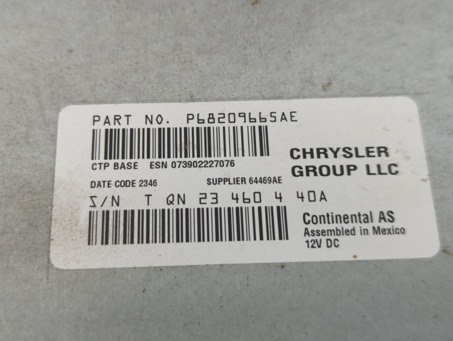 2017 Dodge Journey Radio AM FM Cd Player Receiver Replacement P/N:P68209665AE Fits OEM Used Auto Parts - Oemusedautoparts1.c