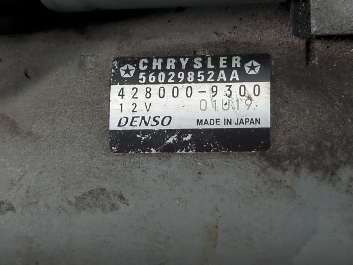 2017 Dodge Ram 1500 Car Starter Motor Solenoid OEM P/N:428000-9300 56029852AA Fits OEM Used Auto Parts - Oemusedautoparts1.c