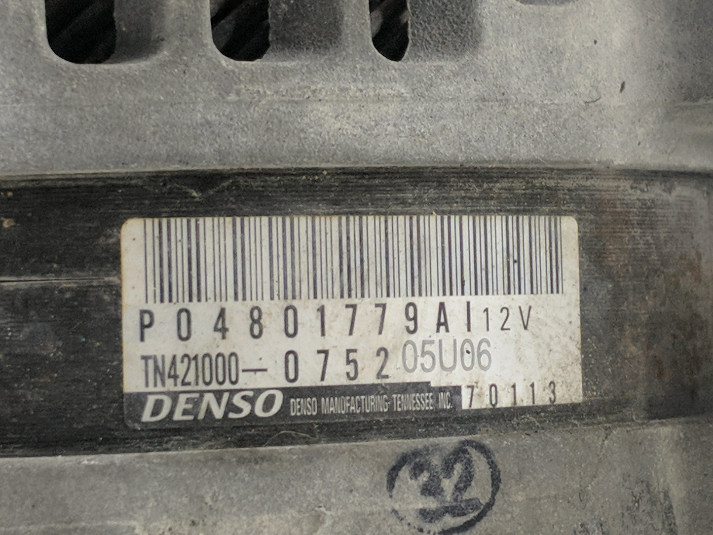 2017 Dodge Ram 1500 Alternator Replacement Generator Charging Assembly Engine OEM P/N:P04801779AI Fits OEM Used Auto Parts -