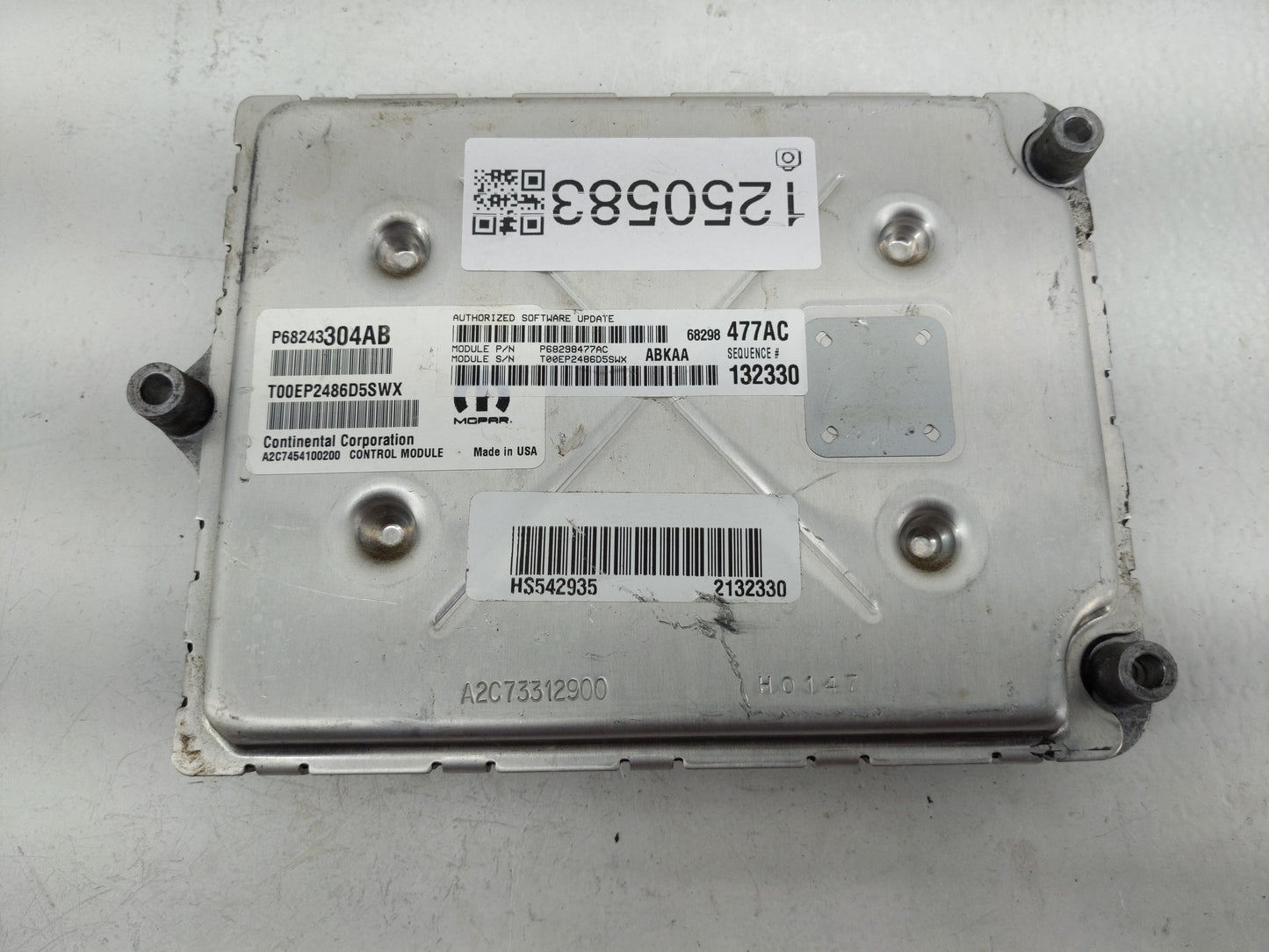 2017 Dodge Ram 1500 PCM Engine Control Computer ECU ECM PCU OEM P/N:P68243304AB Fits Fits 2016 2018 2019 2020 OEM Used Auto 