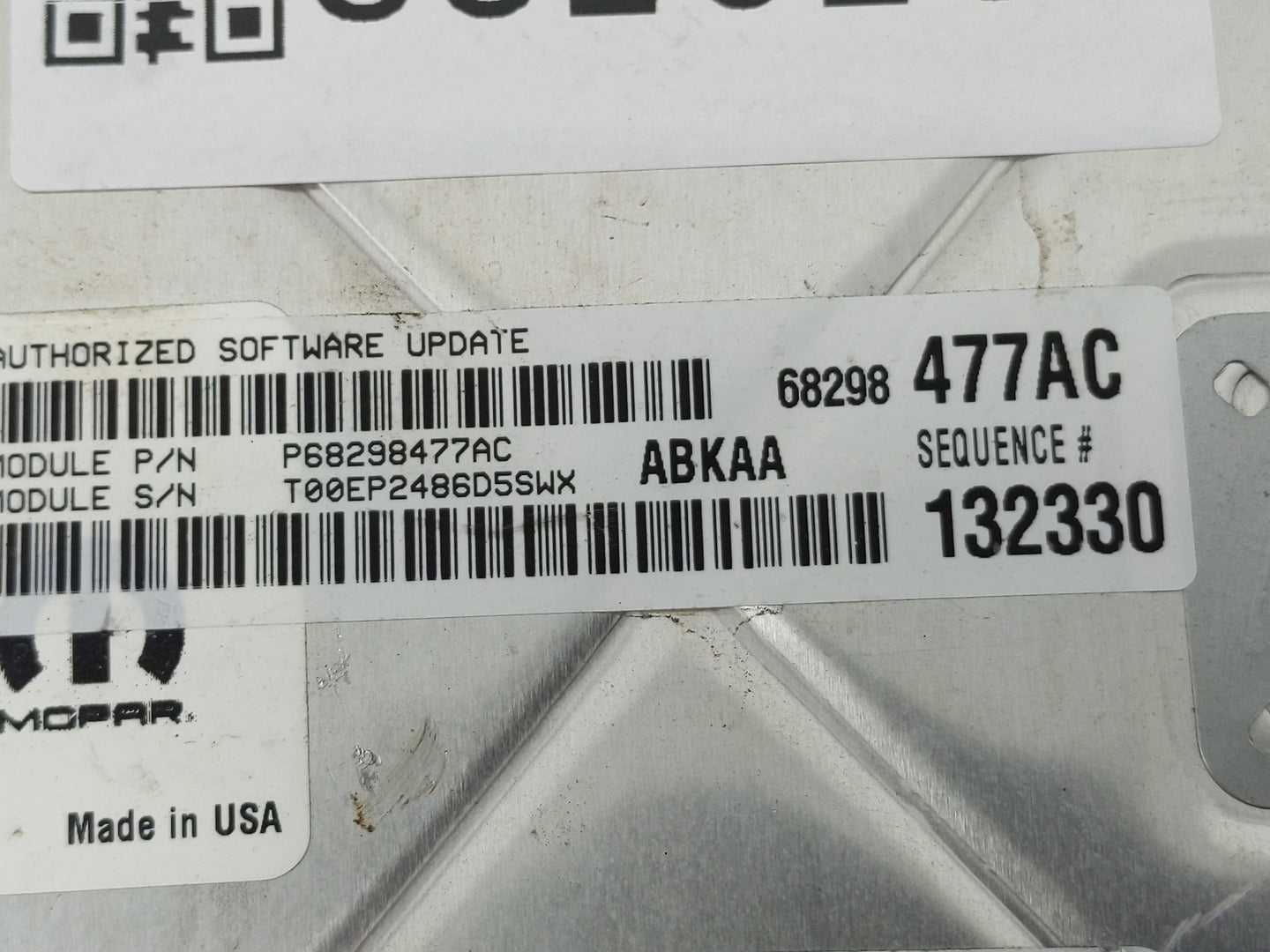 2017 Dodge Ram 1500 PCM Engine Control Computer ECU ECM PCU OEM P/N:P68243304AB Fits Fits 2016 2018 2019 2020 OEM Used Auto 