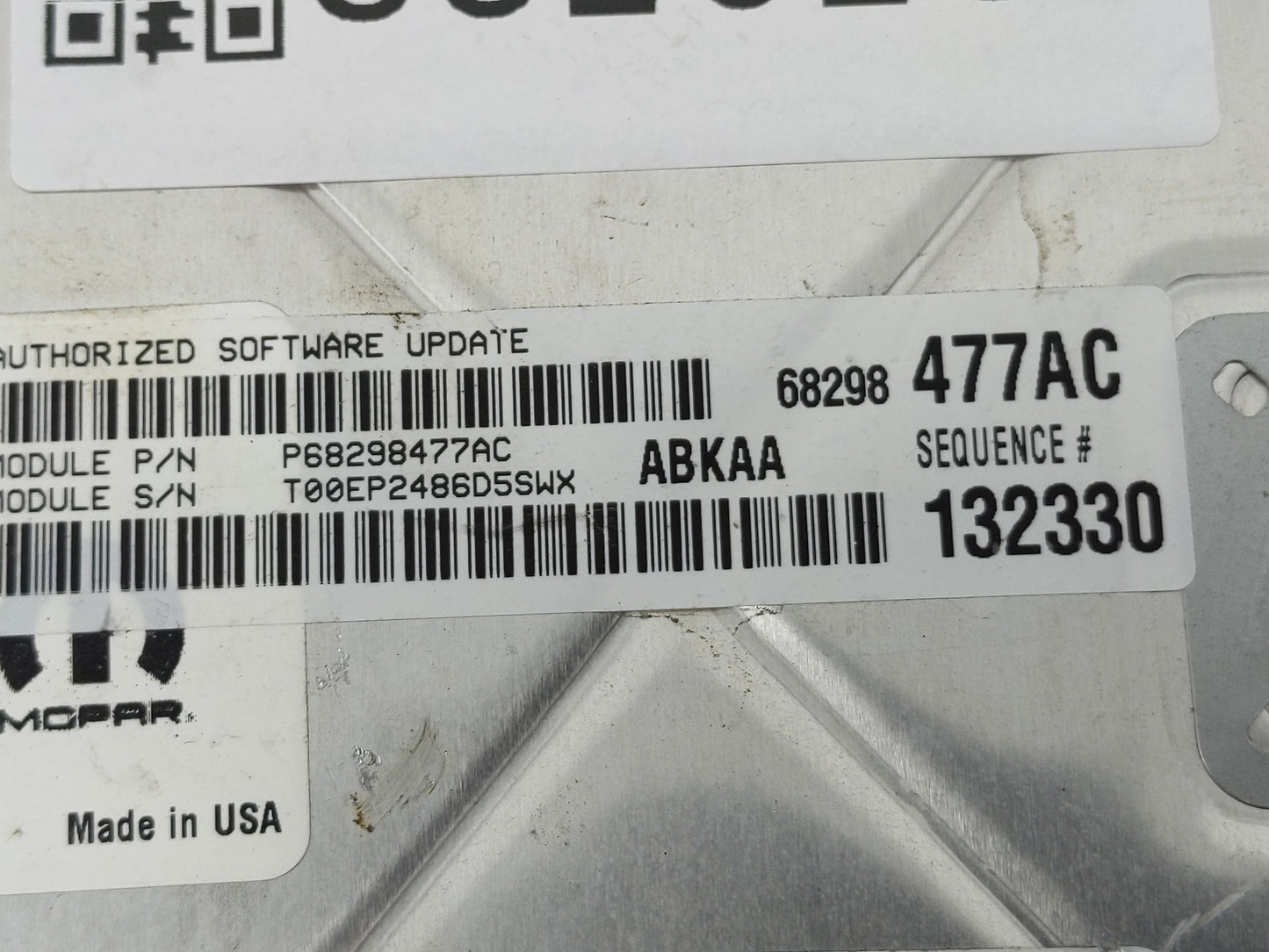2017 Dodge Ram 1500 PCM Engine Control Computer ECU ECM PCU OEM P/N:P68243304AB Fits Fits 2016 2018 2019 2020 OEM Used Auto 