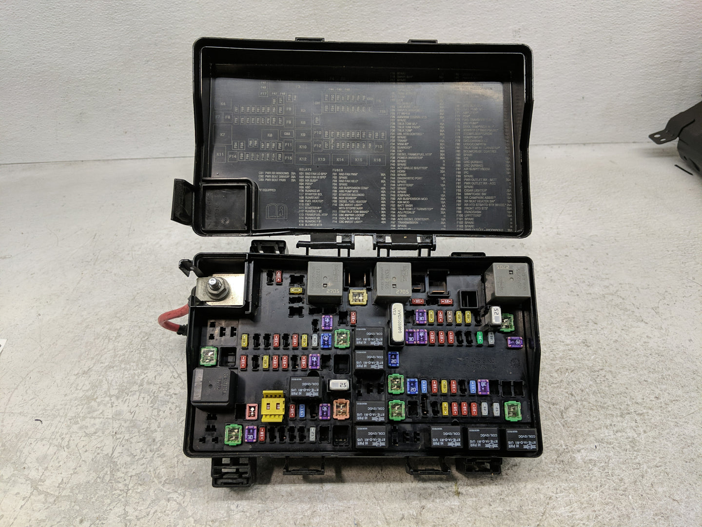2017 Dodge Ram 1500 Fusebox Fuse Box Panel Relay Module P/N:P68322371AA Fits OEM Used Auto Parts - Oemusedautoparts1.com