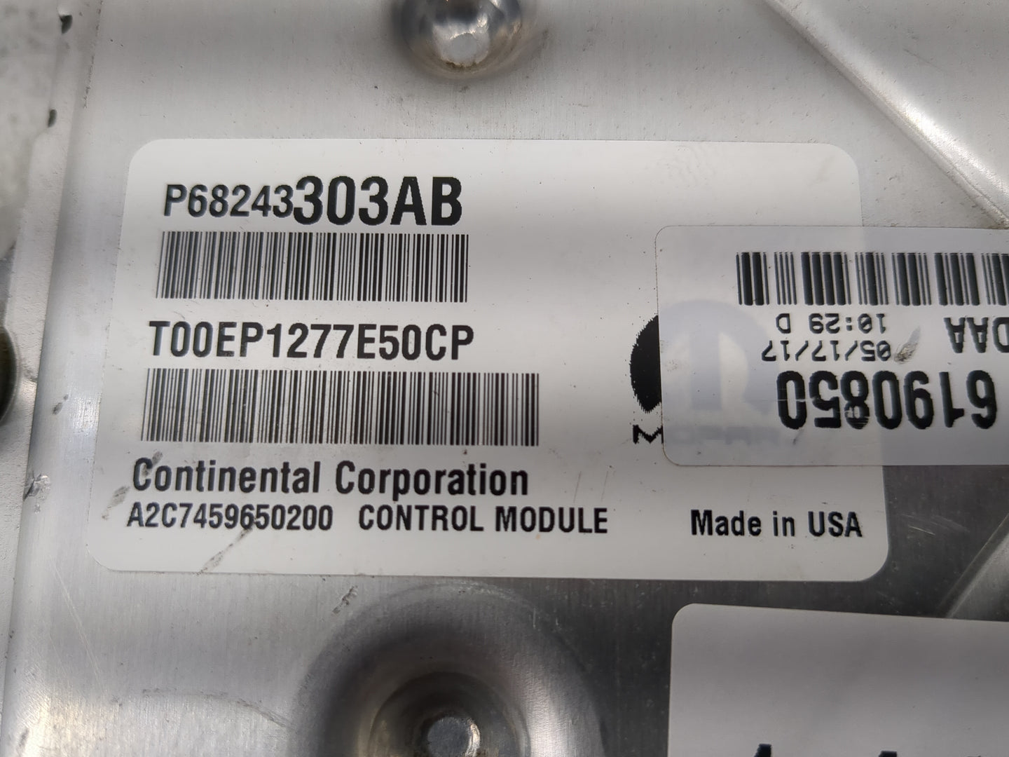2017 Dodge Ram 1500 PCM Engine Control Computer ECU ECM PCU OEM P/N:P68243303AB T00EP1277E50CP Fits Fits 2016 2018 2019 2020