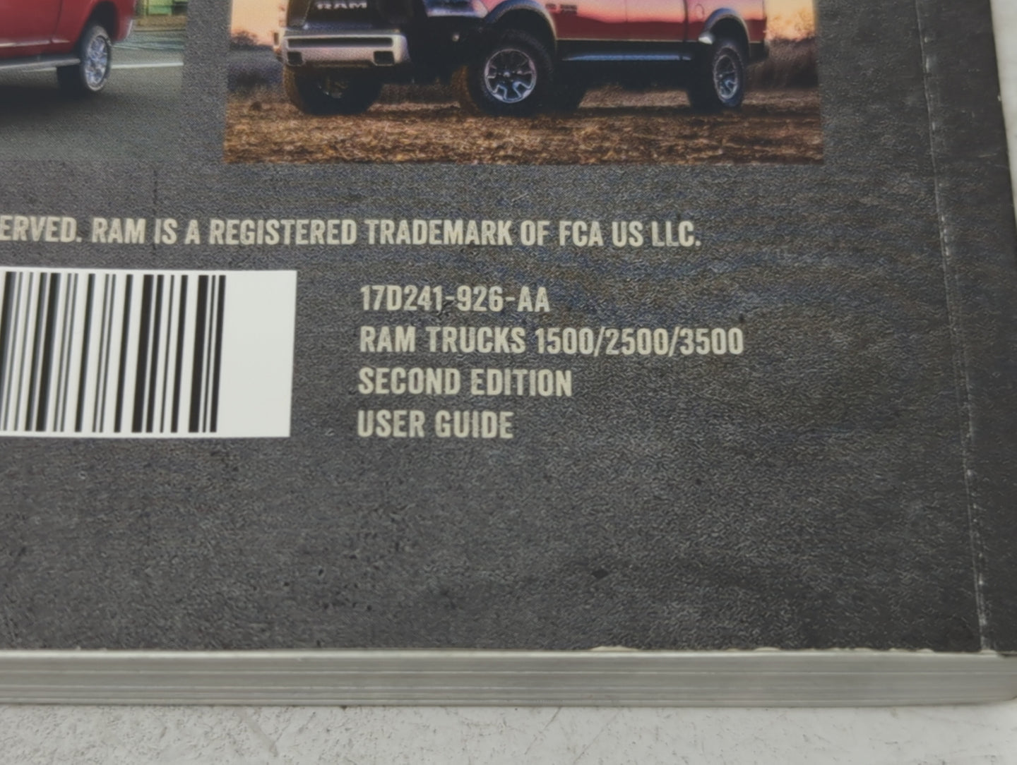 2017 Dodge Ram 1500 Owners Manual Book Guide P/N:17D241-926-AA OEM Used Auto Parts - Oemusedautoparts1.com