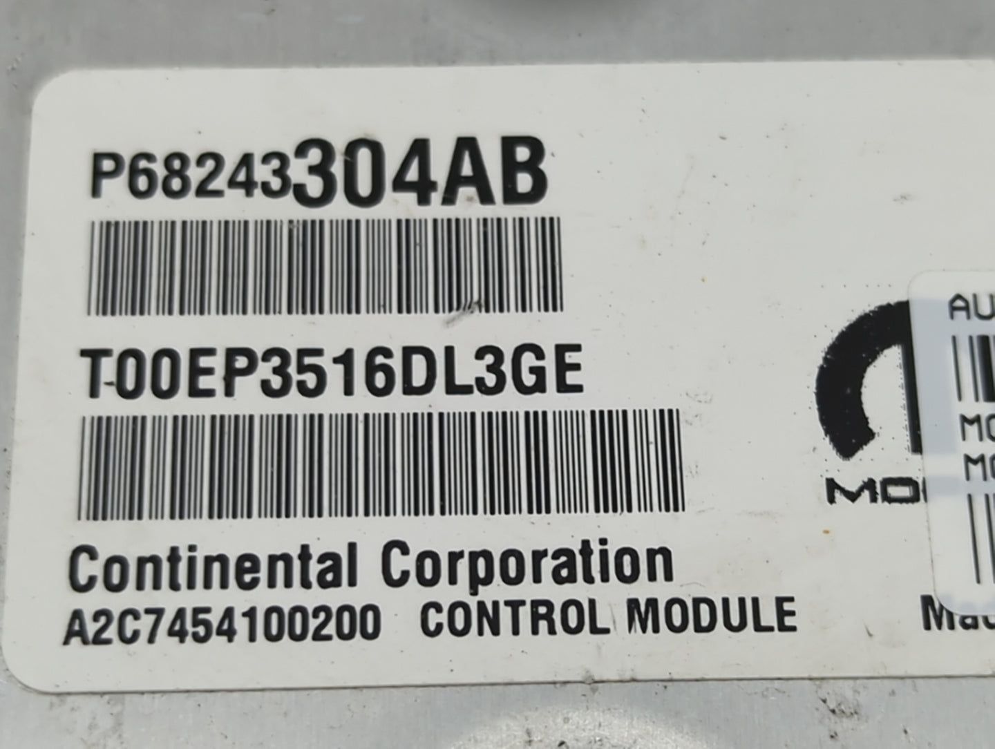 2017 Dodge Ram 1500 PCM Engine Control Computer ECU ECM PCU OEM P/N:P68243304AB T00EP3516DL3GE Fits Fits 2016 2018 2019 2020