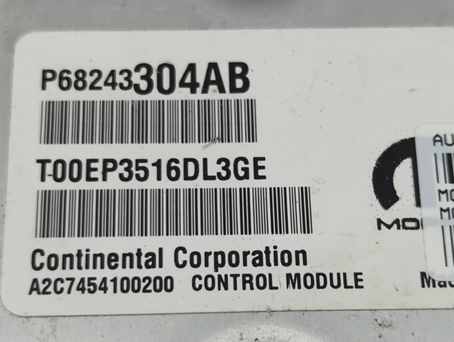 2017 Dodge Ram 1500 PCM Engine Control Computer ECU ECM PCU OEM P/N:P68243304AB T00EP3516DL3GE Fits Fits 2016 2018 2019 2020