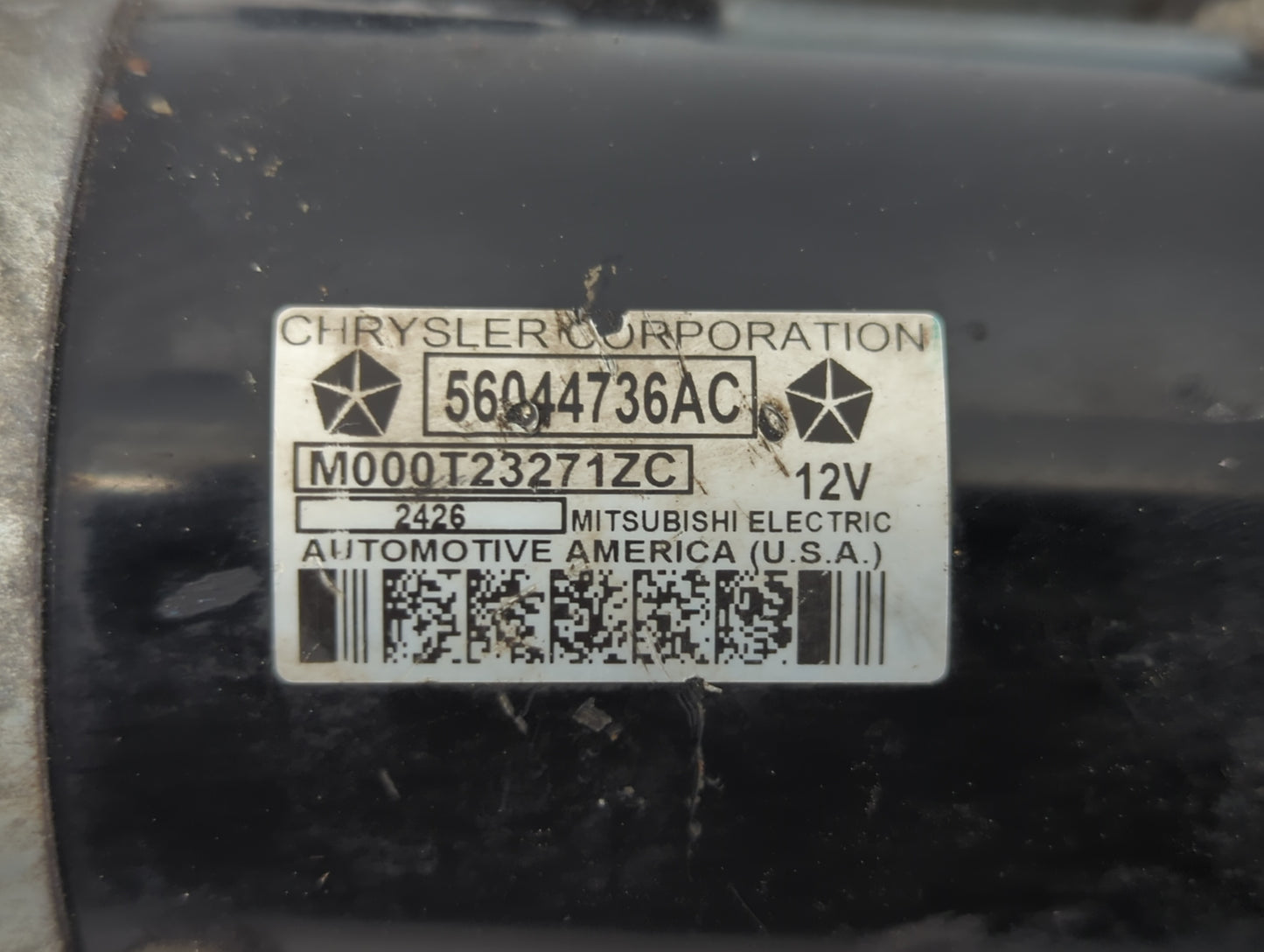 2017 Dodge Ram 1500 Car Starter Motor Solenoid OEM P/N:M000T23271ZC 56044736AC Fits OEM Used Auto Parts - Oemusedautoparts1.