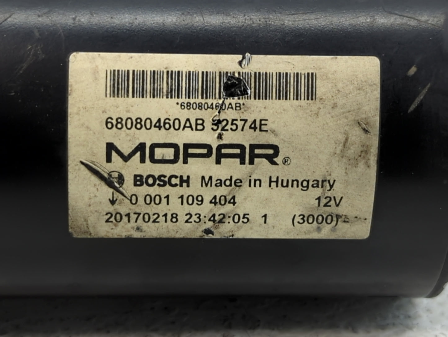 2017 Dodge Ram 1500 Car Starter Motor Solenoid OEM P/N:0 001 109 404 Fits Fits 2014 2015 2016 2018 2020 2021 2022 OEM Used A