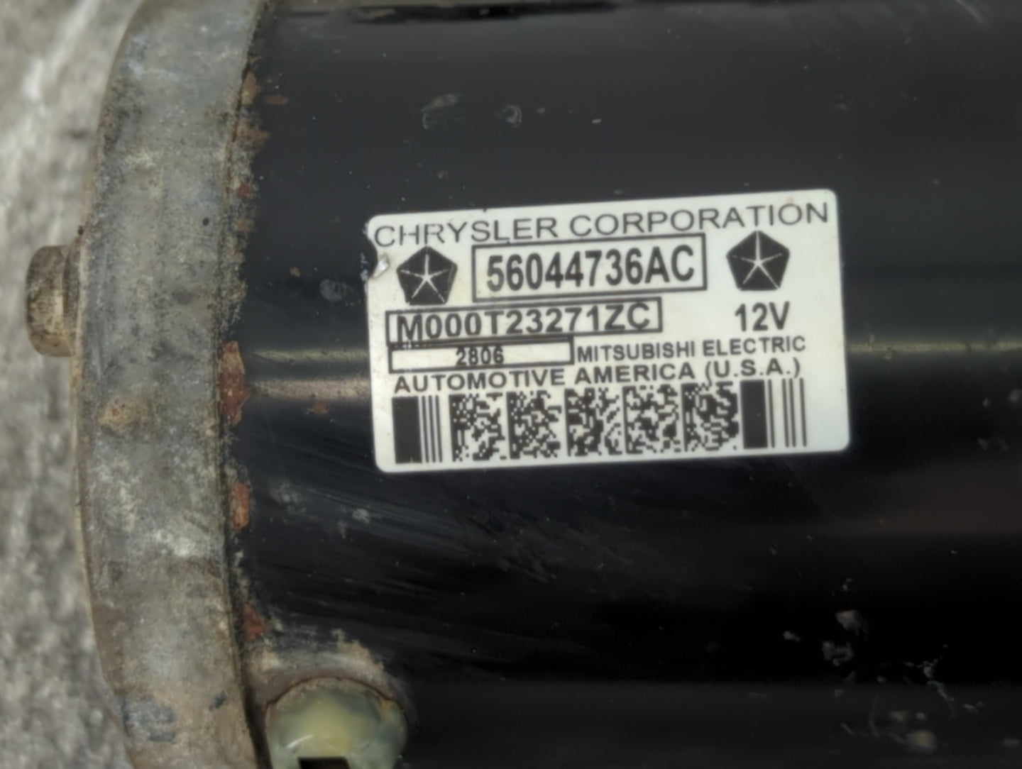 2017 Dodge Ram 1500 Car Starter Motor Solenoid OEM P/N:56044736AC Fits OEM Used Auto Parts - Oemusedautoparts1.com