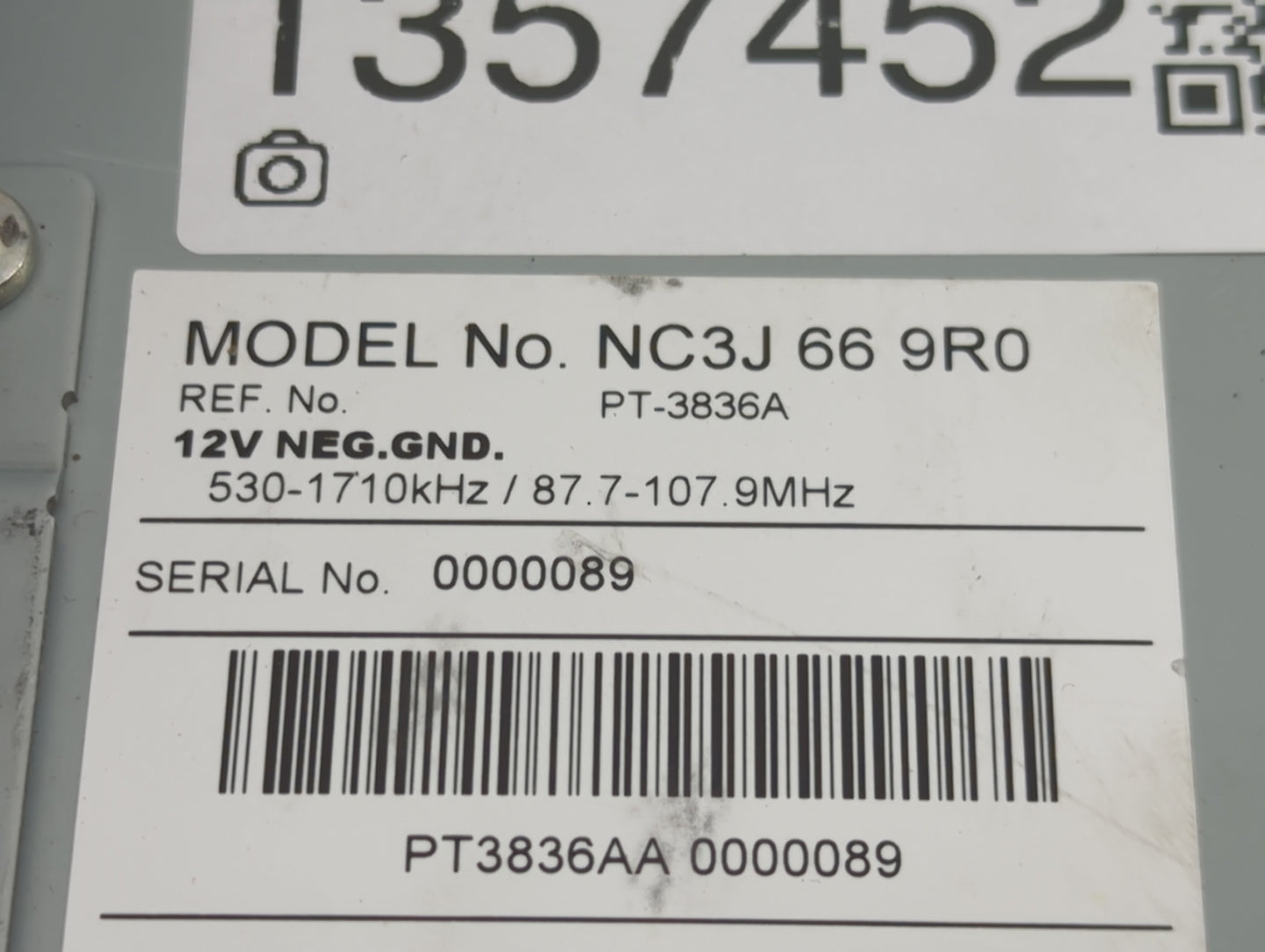 2017 Fiat 124 Spider Radio AM FM Cd Player Receiver Replacement P/N:68314305AA Fits OEM Used Auto Parts - Oemusedautoparts1.