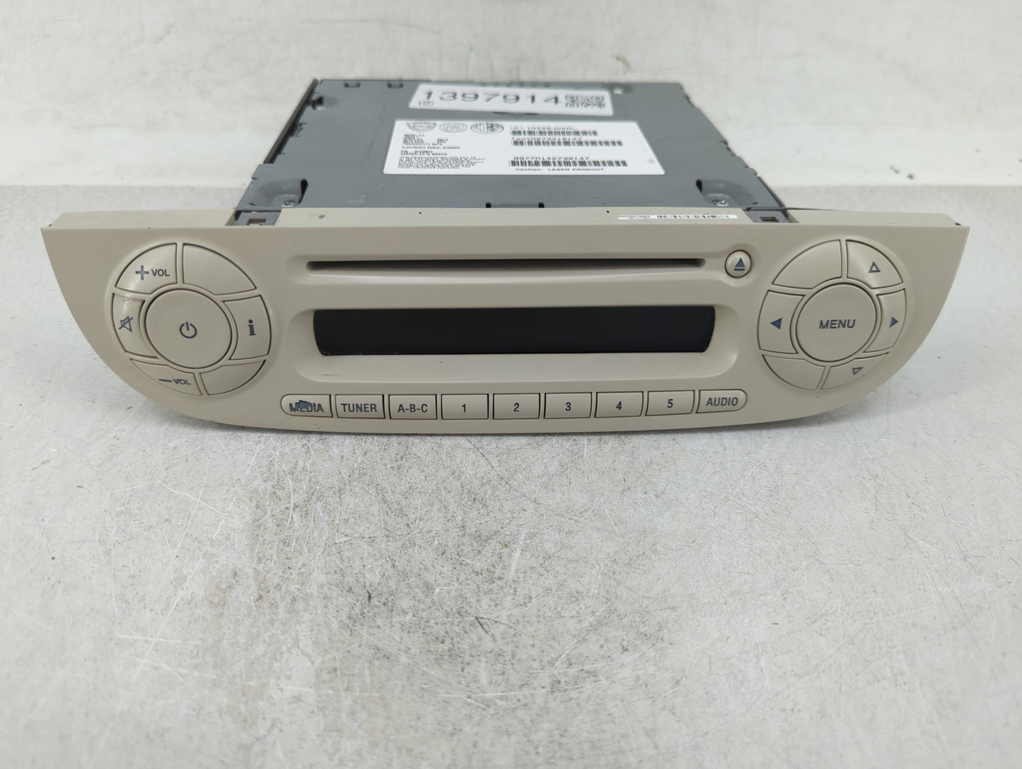 2012-2017 Fiat 500 Radio AM FM Cd Player Receiver Replacement P/N:1RZ26JW4AL Fits Fits 2012 2013 2014 2015 2016 2017 OEM Use