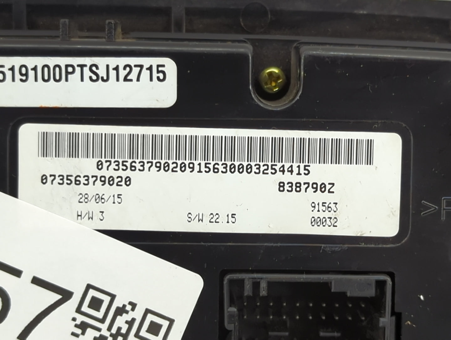 2017 Fiat 500 Climate Control Module Temperature AC/Heater Replacement P/N:07356379020 Fits OEM Used Auto Parts - Oemusedaut