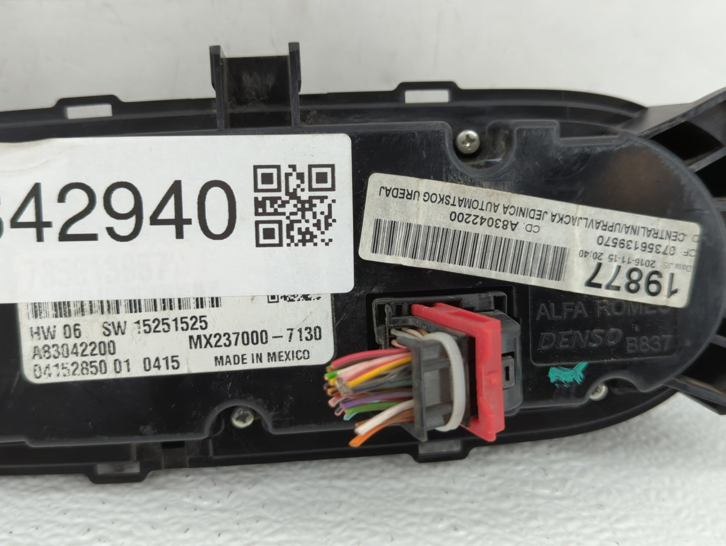 2017 Fiat 500 Climate Control Module Temperature AC/Heater Replacement P/N:735613957 A83030900, 735580634 Fits OEM Used Auto