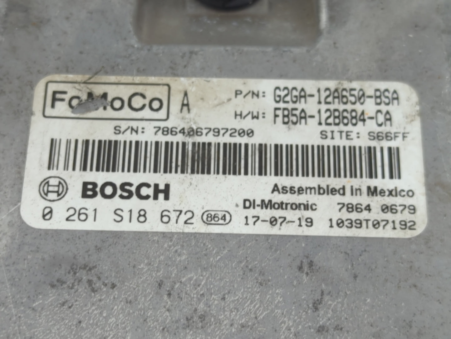 2015-2018 Ford Edge PCM Engine Control Computer ECU ECM PCU OEM P/N:G2GA-12A650-BSA 0 261 S18 672 Fits OEM Used Auto Parts -
