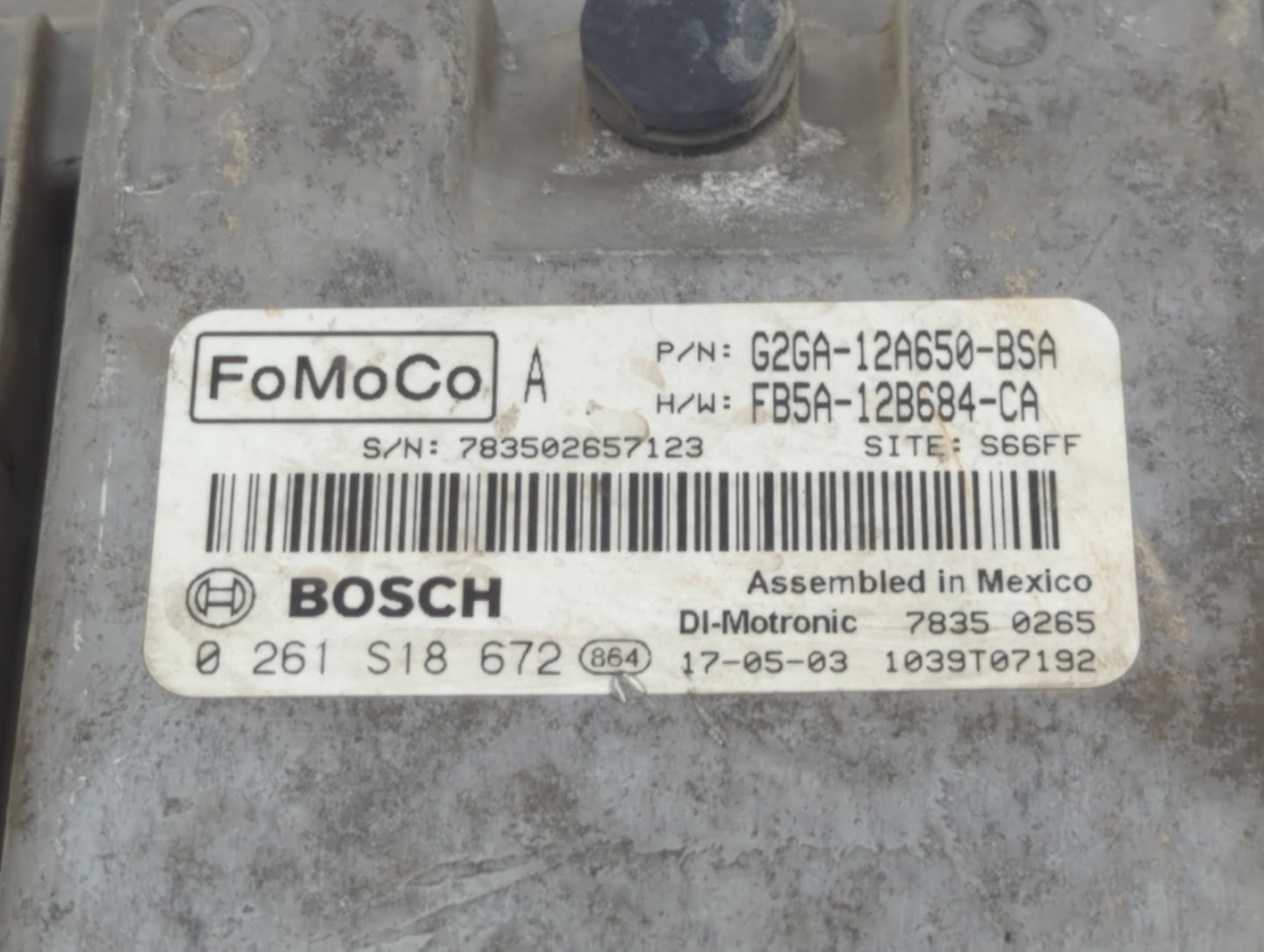 2015-2018 Ford Edge PCM Engine Control Computer ECU ECM PCU OEM P/N:G2GA-12A650-BSA 0 261 S18 672 Fits OEM Used Auto Parts -