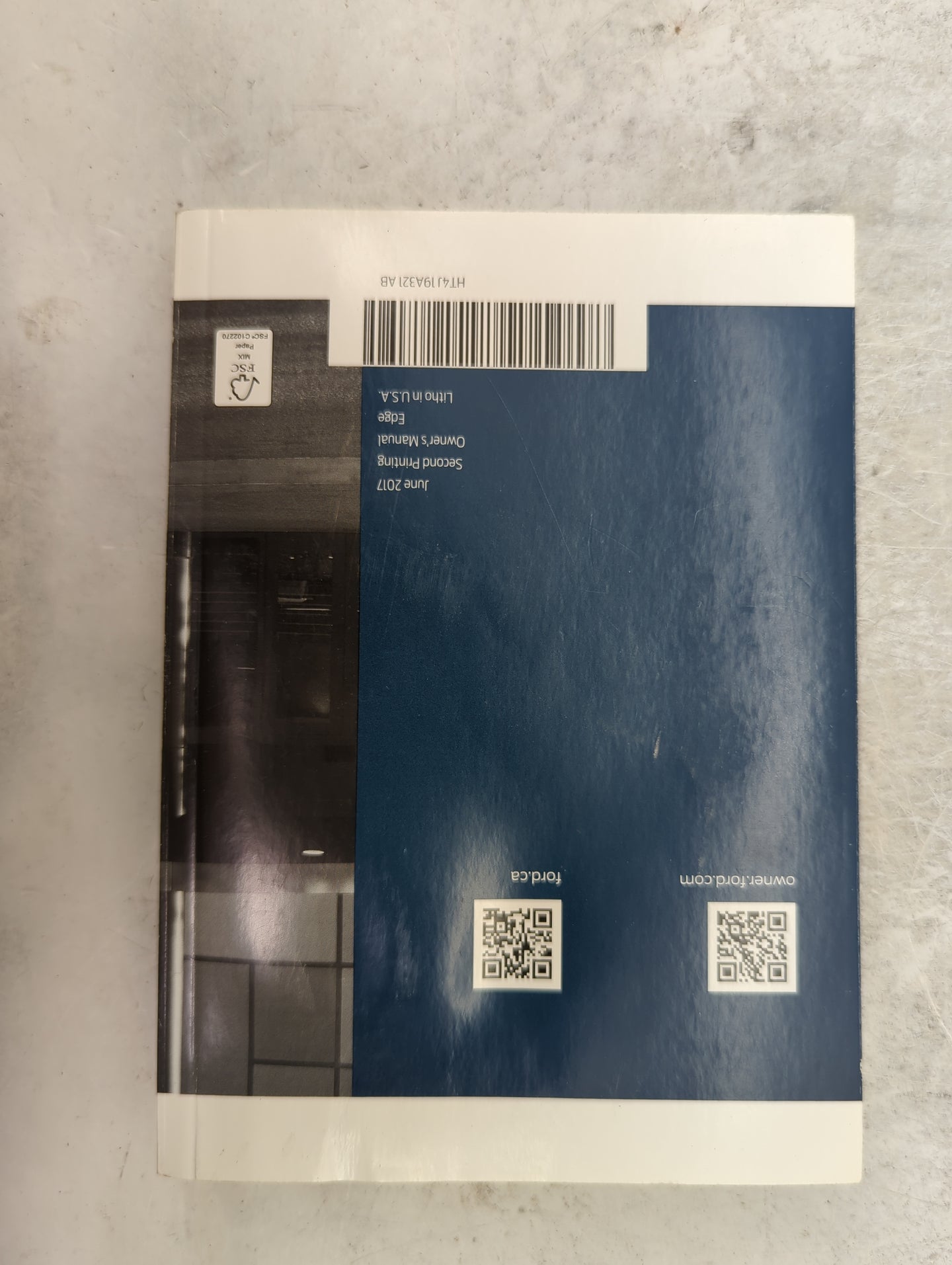 2017 Ford Edge Owners Manual Book Guide P/N:HT4J19A321AB HW7J19T201CA OEM Used Auto Parts - Oemusedautoparts1.com
