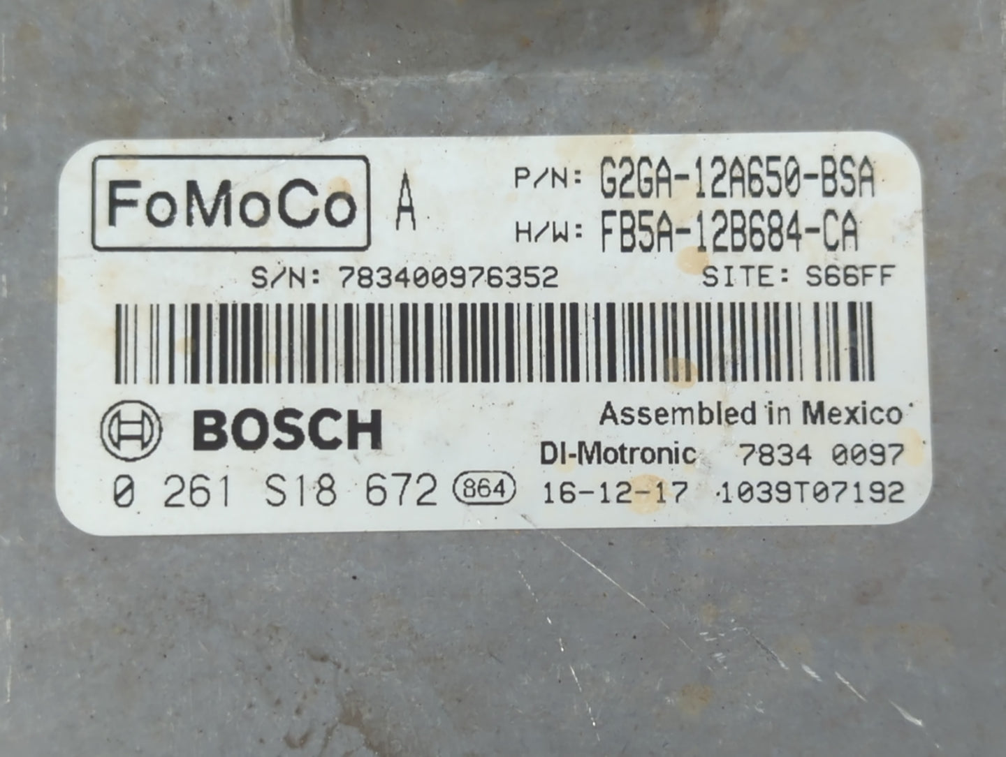 2015-2018 Ford Edge PCM Engine Control Computer ECU ECM PCU OEM P/N:FB5A-12B684-CA G2GA-12A650-BSA Fits OEM Used Auto Parts 