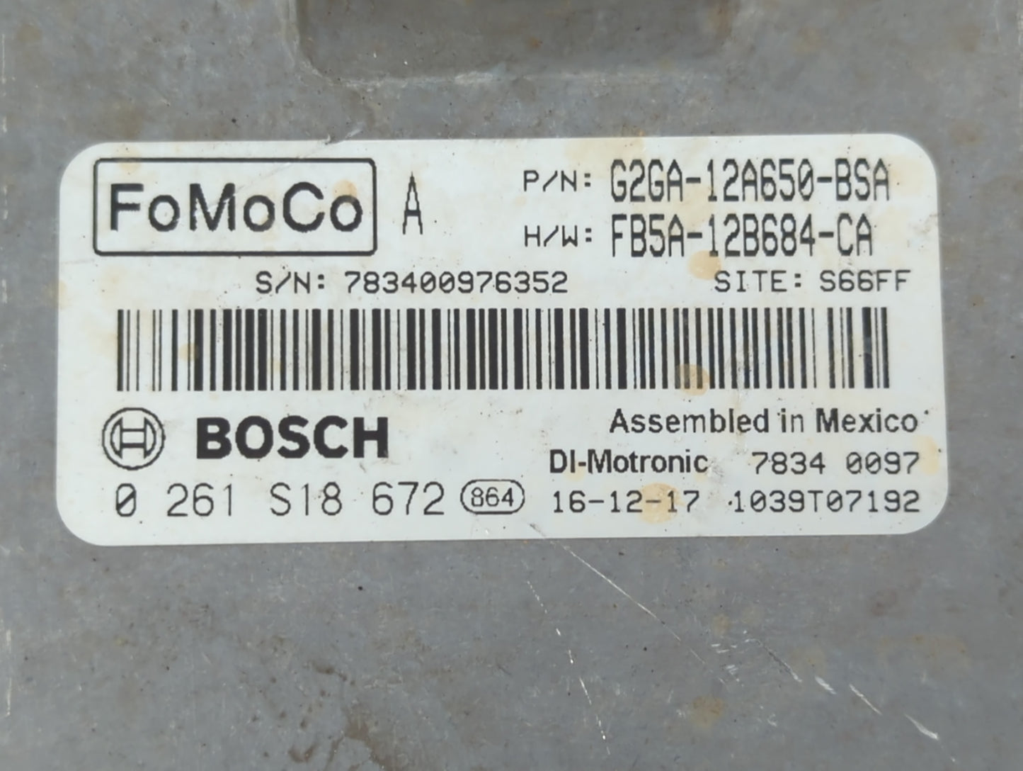 2015-2018 Ford Edge PCM Engine Control Computer ECU ECM PCU OEM P/N:FB5A-12B684-CA G2GA-12A650-BSA Fits OEM Used Auto Parts 