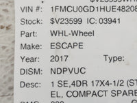 2013-2019 Ford Escape Spare Donut Tire Wheel Rim Oem - Oemusedautoparts1.com