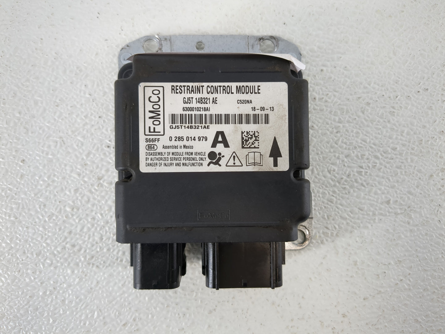 2017-2019 Ford Escape Airbag Control Module Gj5t-14b321 Ae - Oemusedautoparts1.com
