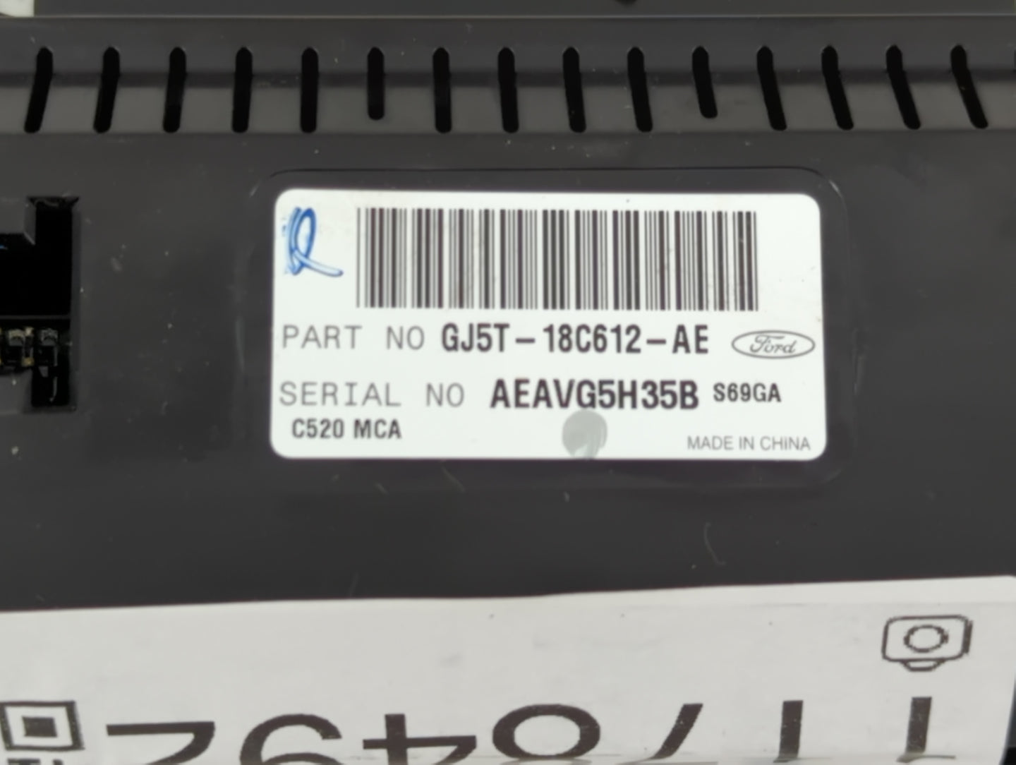 2017 Ford Escape Climate Control Module Temperature AC/Heater Replacement P/N:GJ5T-18C612-AE Fits OEM Used Auto Parts - Oemu