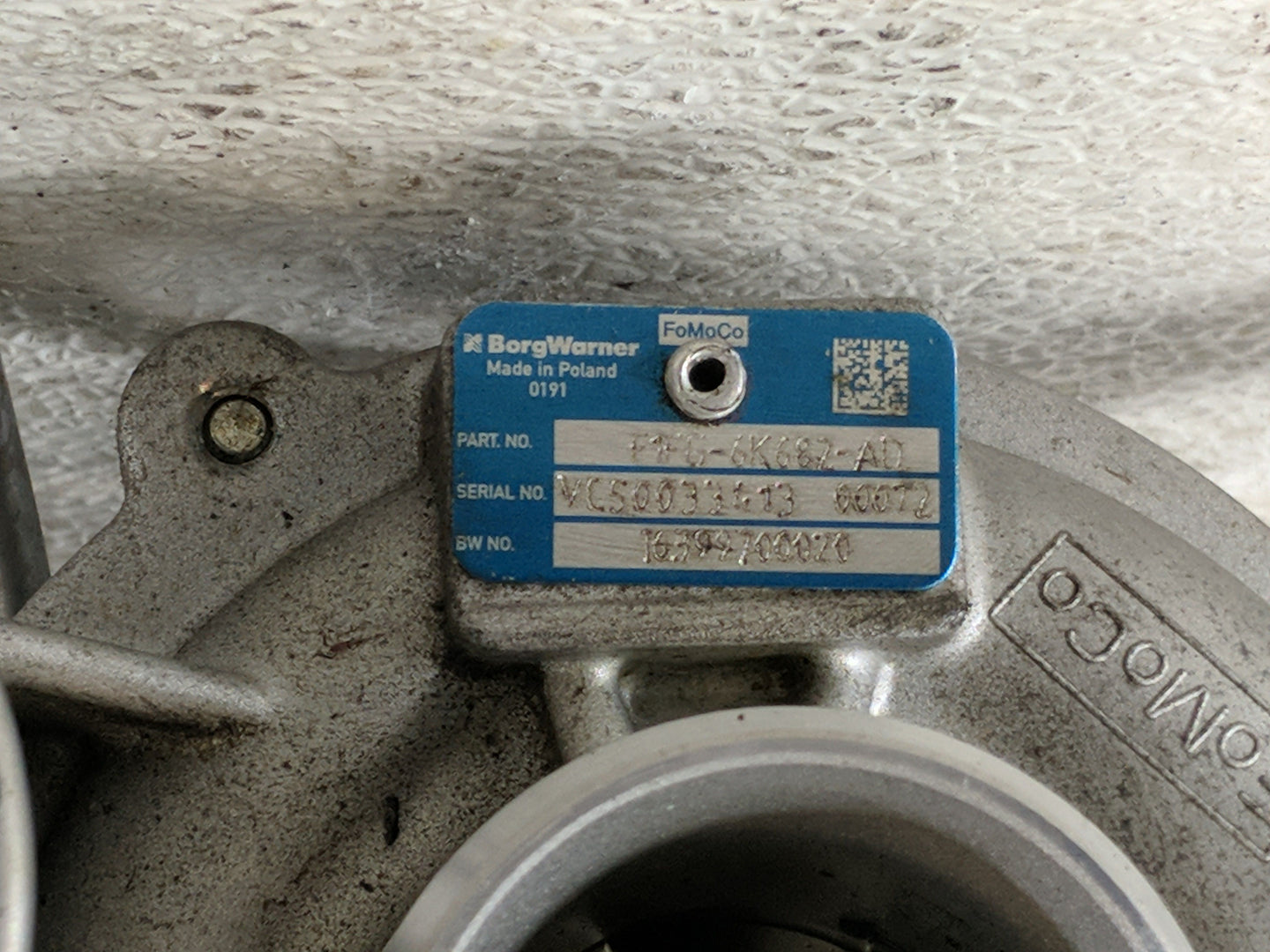 2017 Ford Escape Turbocharger Turbo Charger Super Charger Supercharger - Oemusedautoparts1.com