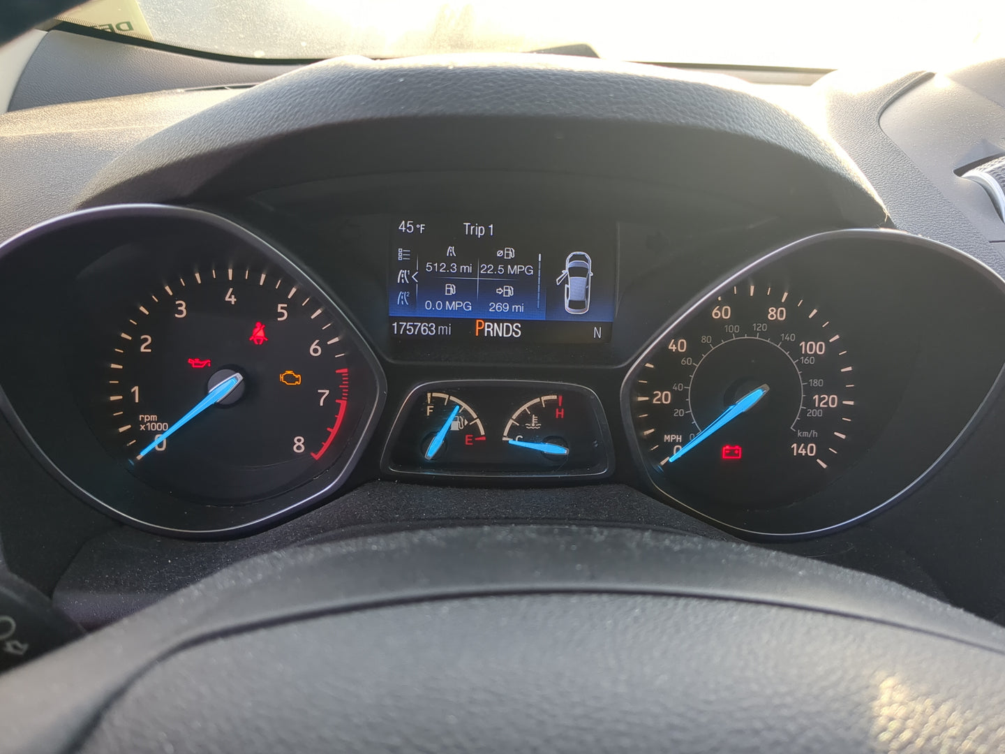 2017 Ford Escape Instrument Cluster Speedometer Gauges Miles:176K Fits OEM Used Auto Parts - Oemusedautoparts1.com
