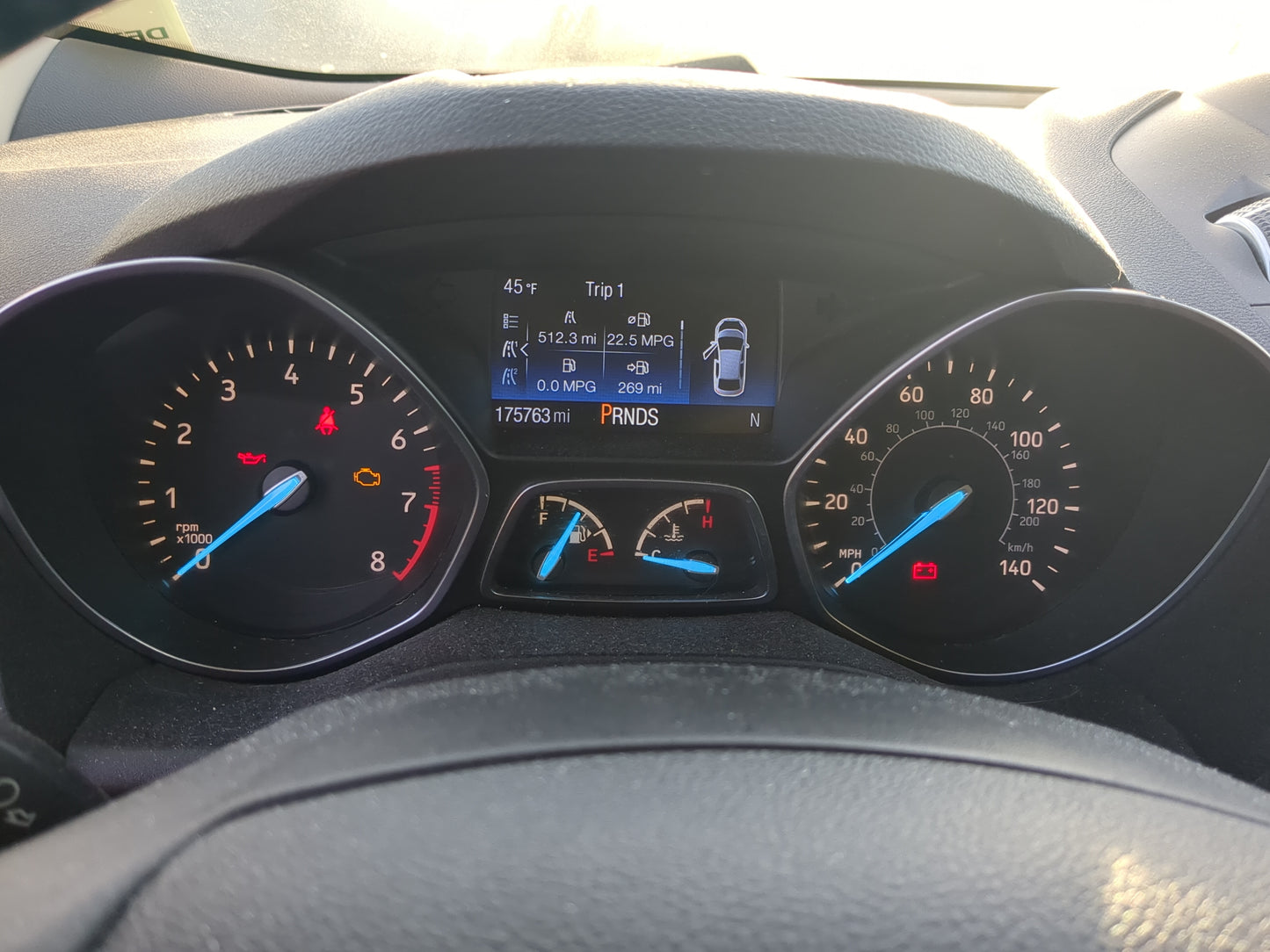 2017 Ford Escape Instrument Cluster Speedometer Gauges Miles:176K Fits OEM Used Auto Parts - Oemusedautoparts1.com