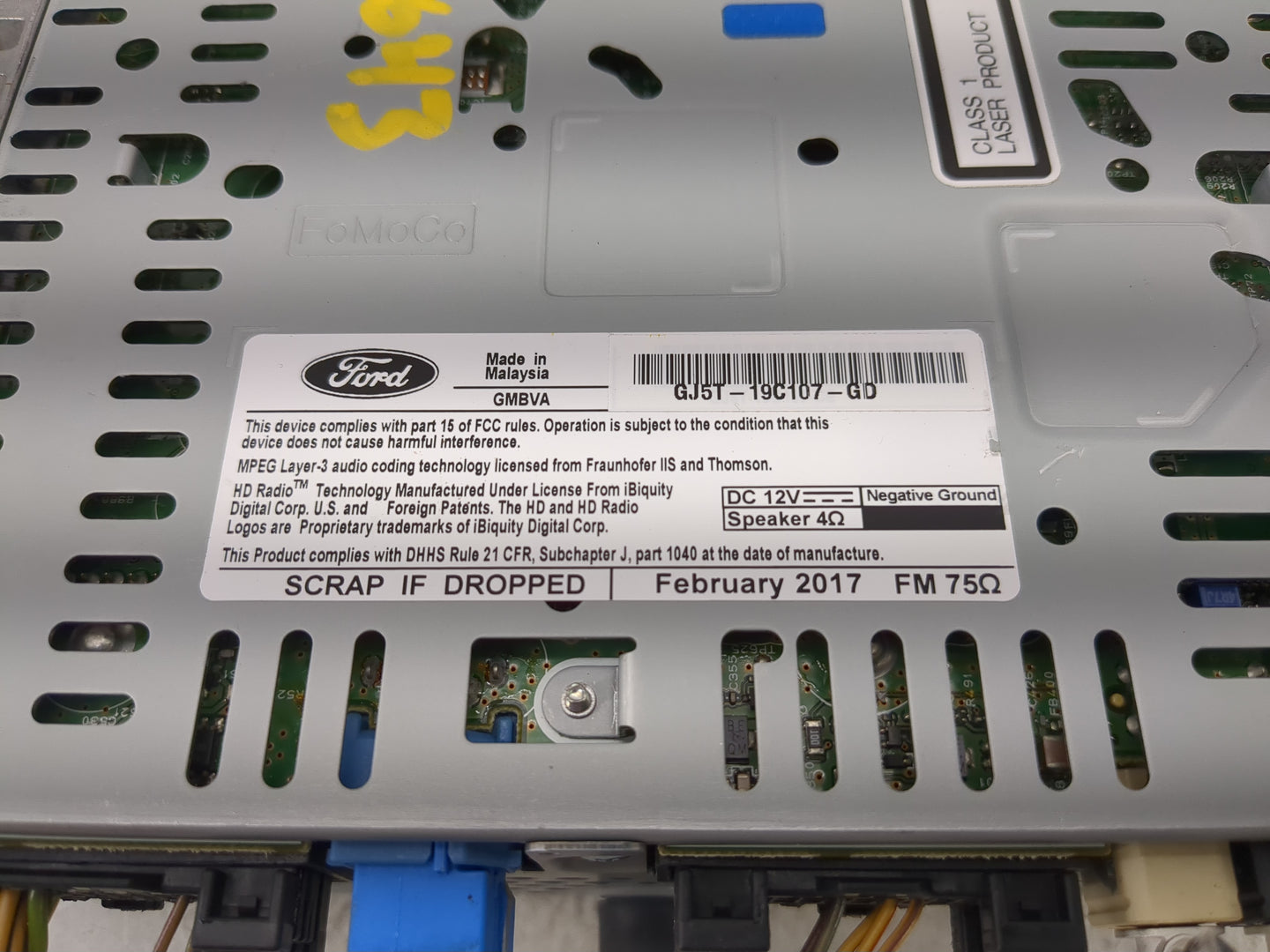 2017 Ford Escape Radio AM FM Cd Player Receiver Replacement P/N:GJ5T-19C107-GD Fits OEM Used Auto Parts - Oemusedautoparts1.