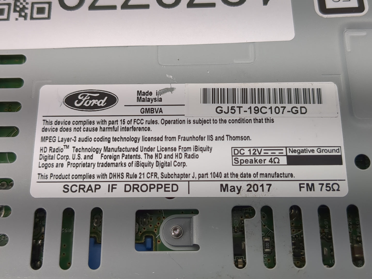 2017 Ford Escape Radio AM FM Cd Player Receiver Replacement P/N:GJ5T-19C107-GD Fits OEM Used Auto Parts - Oemusedautoparts1.