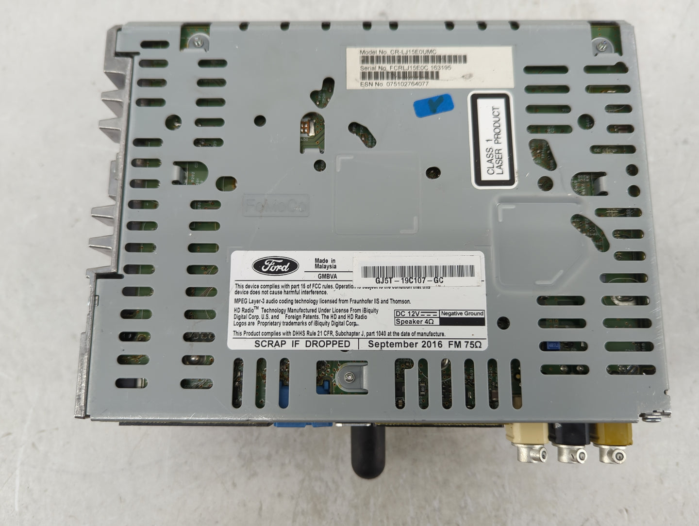 2017 Ford Escape Radio AM FM Cd Player Receiver Replacement P/N:GJ5T-19C107-GC Fits OEM Used Auto Parts - Oemusedautoparts1.