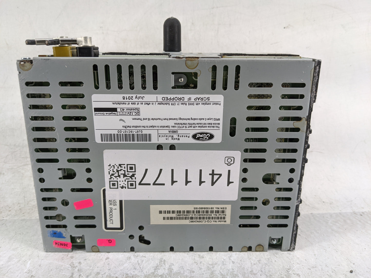 2015-2019 Ford Escape Radio AM FM Cd Player Receiver Replacement P/N:GJ5T-19C107-DC Fits Fits 2015 2016 2017 2018 2019 OEM U