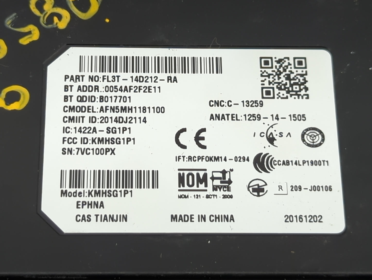 2017 Ford Escape Bluetooth Phone Communication Control Module Ccm Oem - Oemusedautoparts1.com