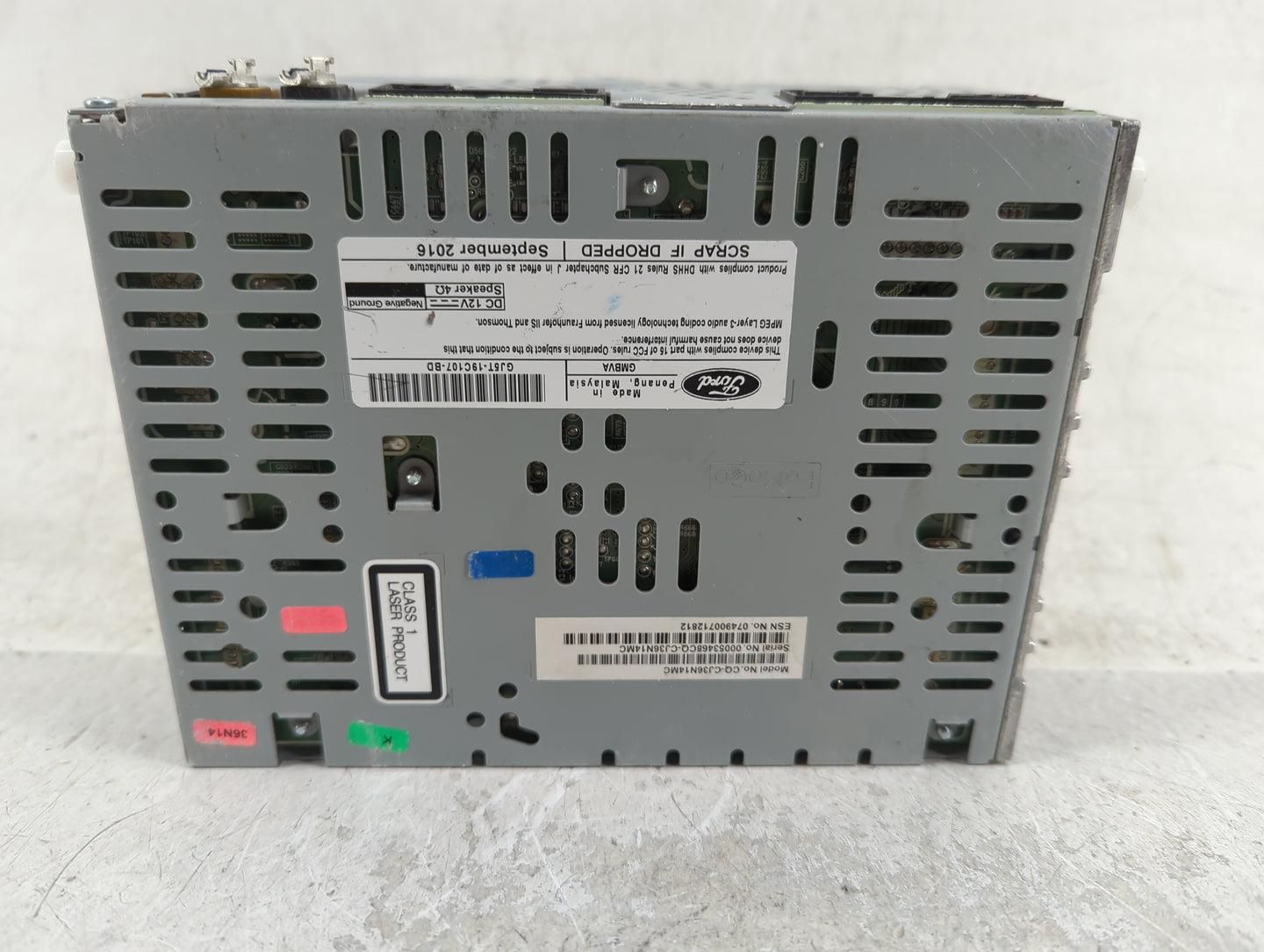 2017 Ford Escape Radio AM FM Cd Player Receiver Replacement P/N:GJ5T-19C107-BD Fits OEM Used Auto Parts - Oemusedautoparts1.