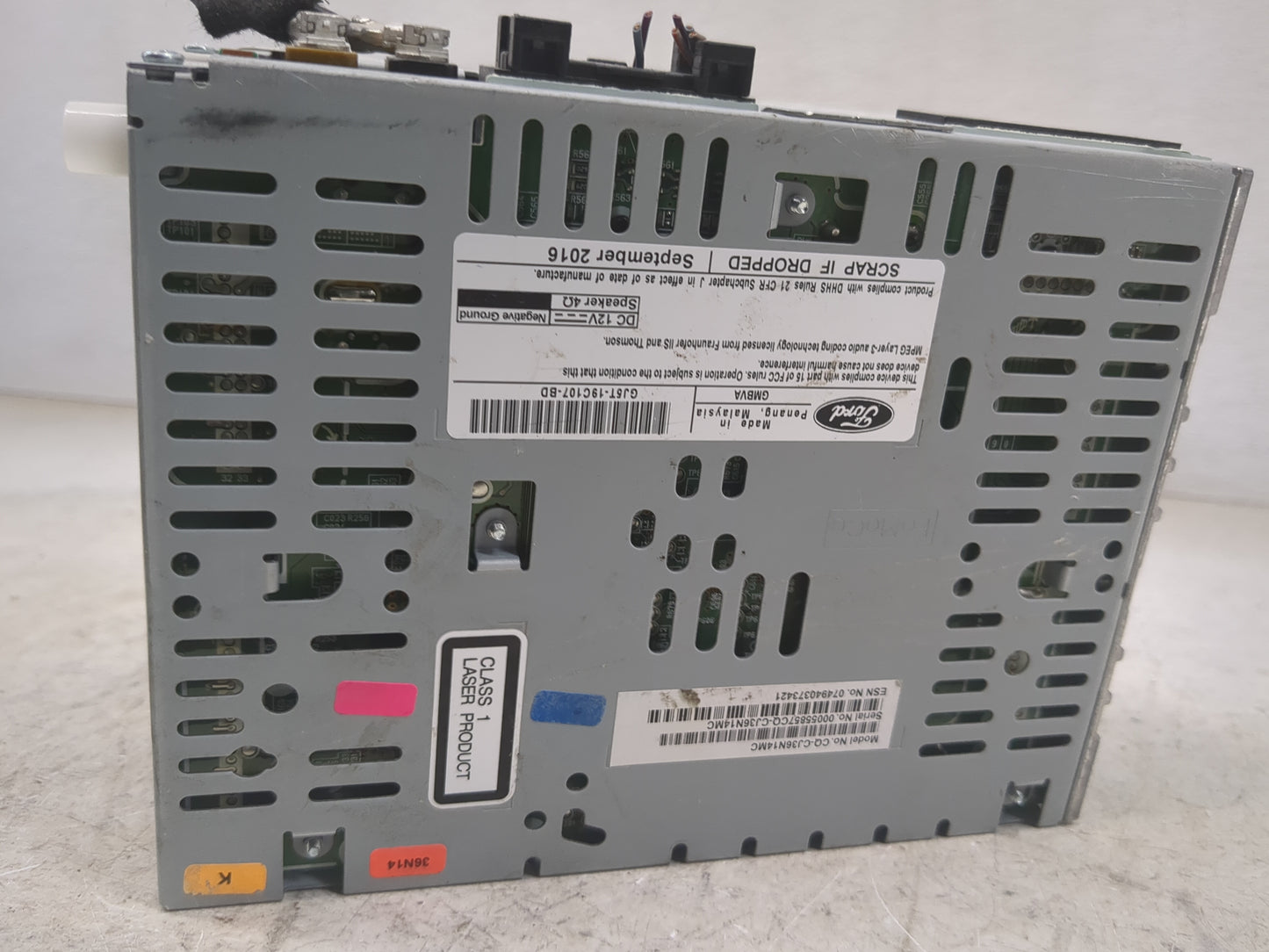 2017 Ford Escape Radio AM FM Cd Player Receiver Replacement P/N:GJ5T-19C107-BD CO-GJ36N14MC Fits OEM Used Auto Parts - Oemus