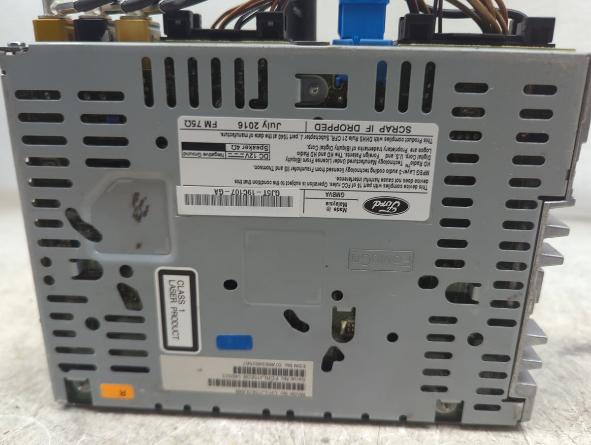 2017 Ford Escape Radio AM FM Cd Player Receiver Replacement P/N:GJ5T-19C107-GA Fits OEM Used Auto Parts - Oemusedautoparts1.