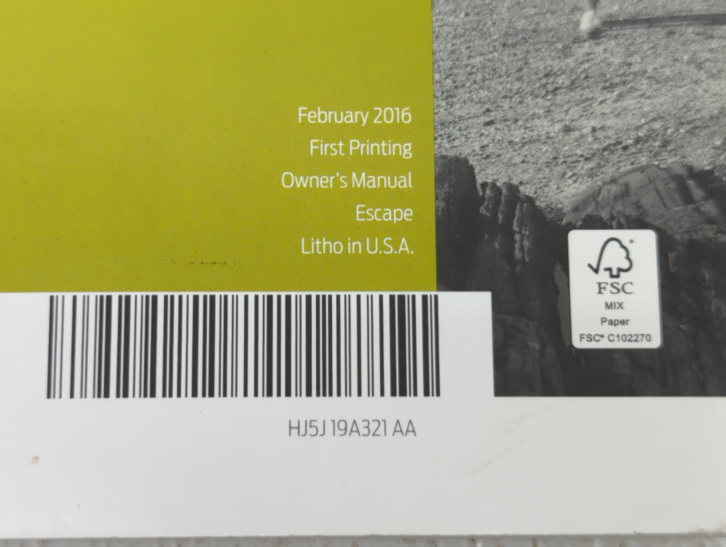 2017 Ford Escape Owners Manual Book Guide OEM Used Auto Parts - Oemusedautoparts1.com