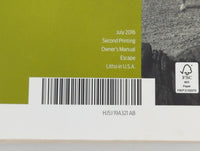 2017 Ford Escape Owners Manual Book Guide P/N:HJ5J 19A321 AB OEM Used Auto Parts - Oemusedautoparts1.com