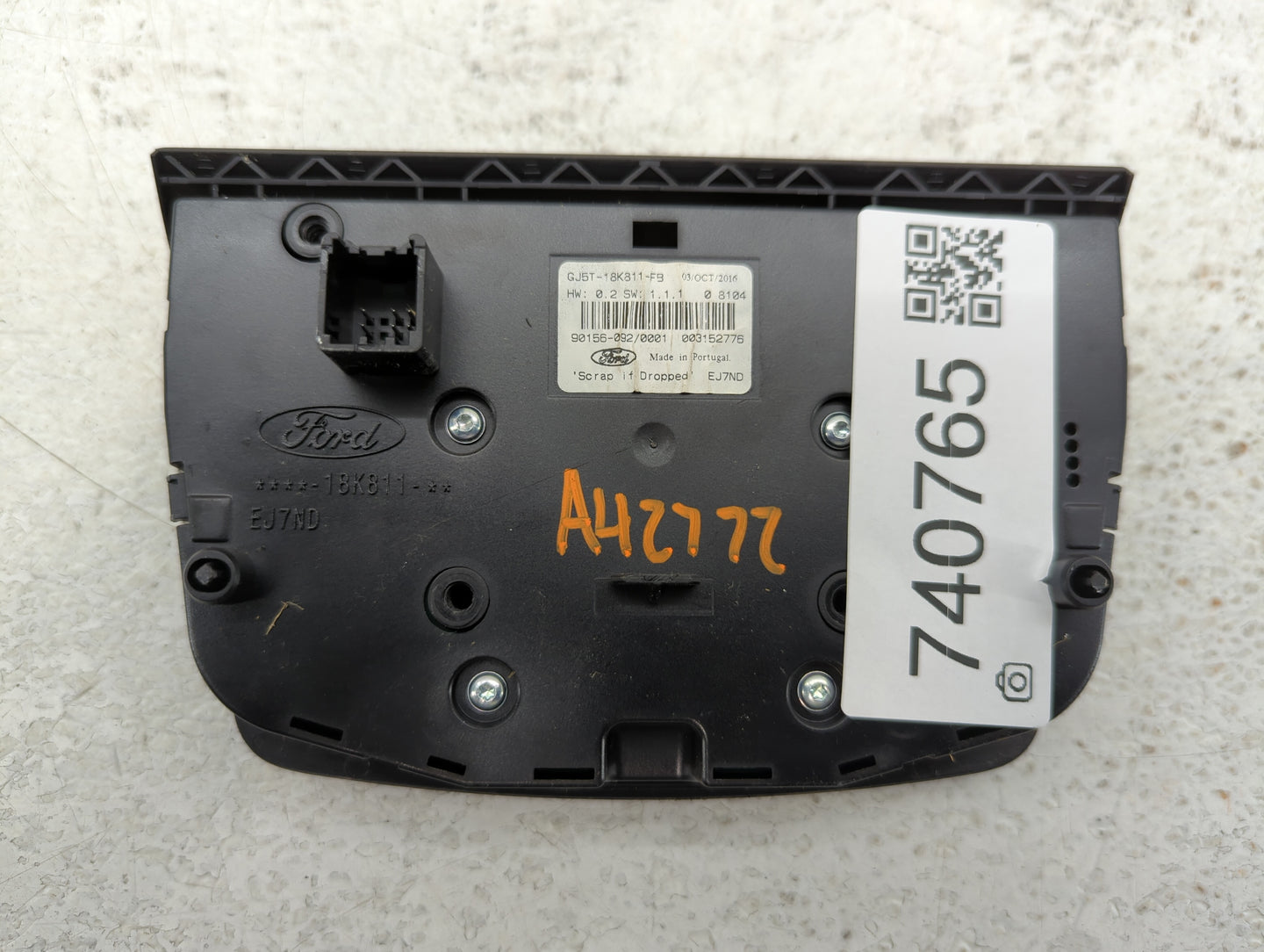 2017-2019 Ford Escape Radio AM FM Cd Player Receiver Replacement P/N:GJ5T-18K811-FB Fits Fits 2017 2018 2019 OEM Used Auto P