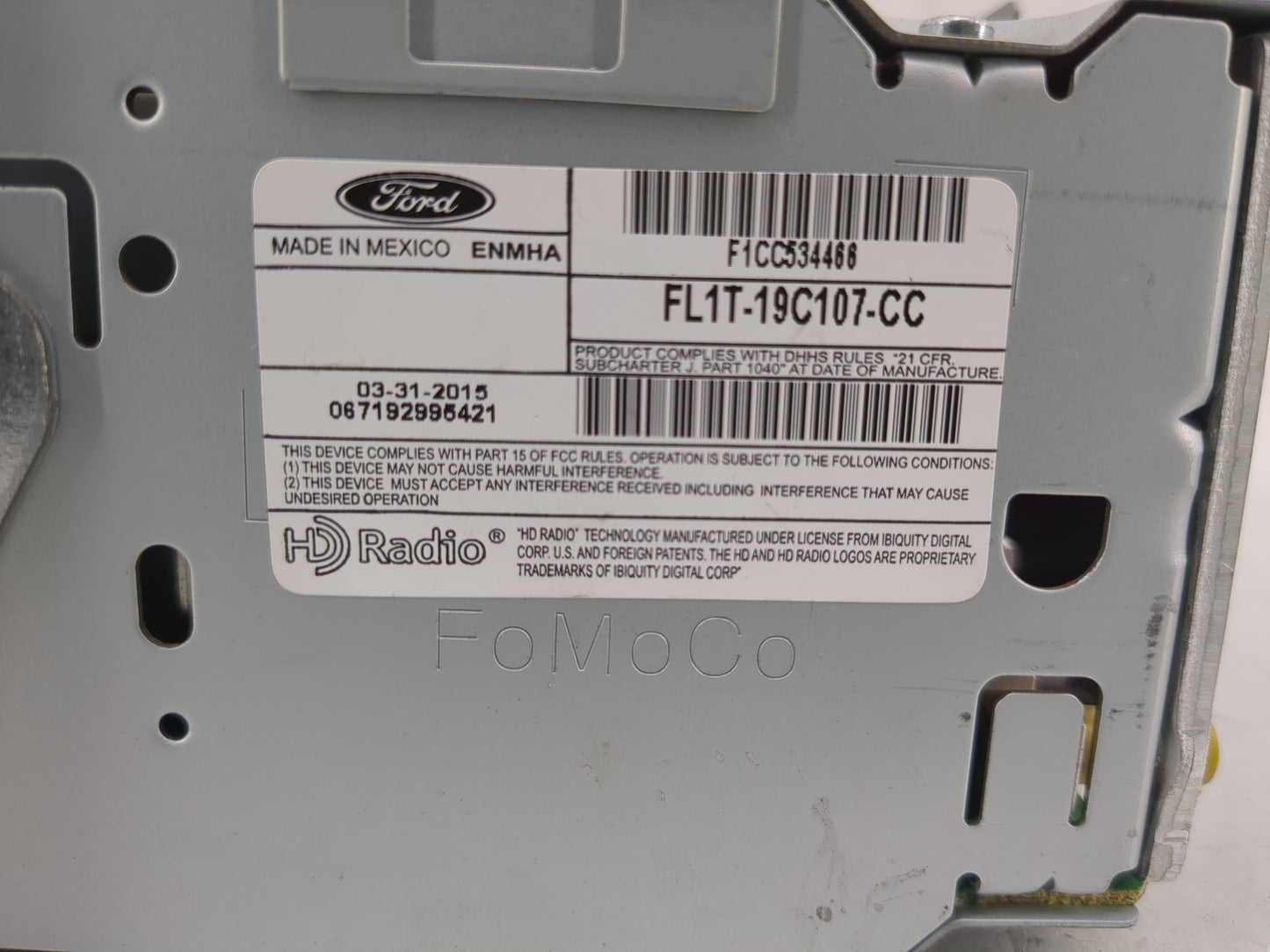 2015-2017 Ford Expedition Radio AM FM Cd Player Receiver Replacement P/N:FL1T-19C107-CC Fits Fits 2015 2016 2017 OEM Used Au