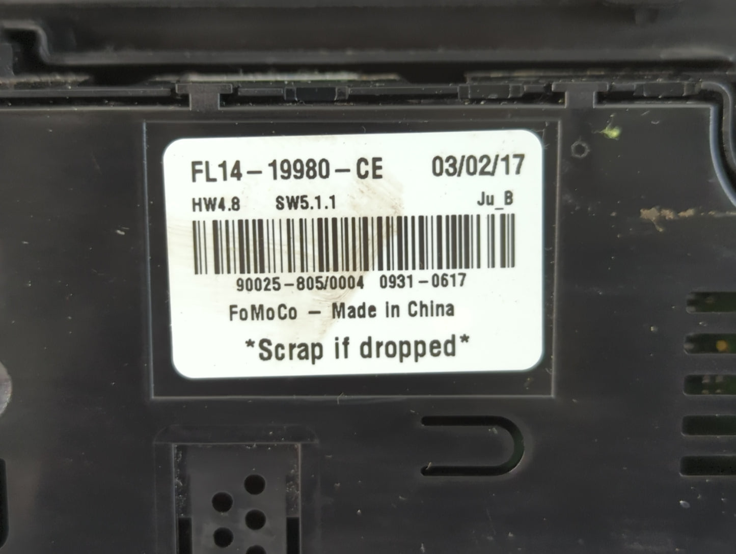 2017 Ford Expedition Climate Control Module Temperature AC/Heater Replacement P/N:FL14-19980-CE Fits OEM Used Auto Parts - O
