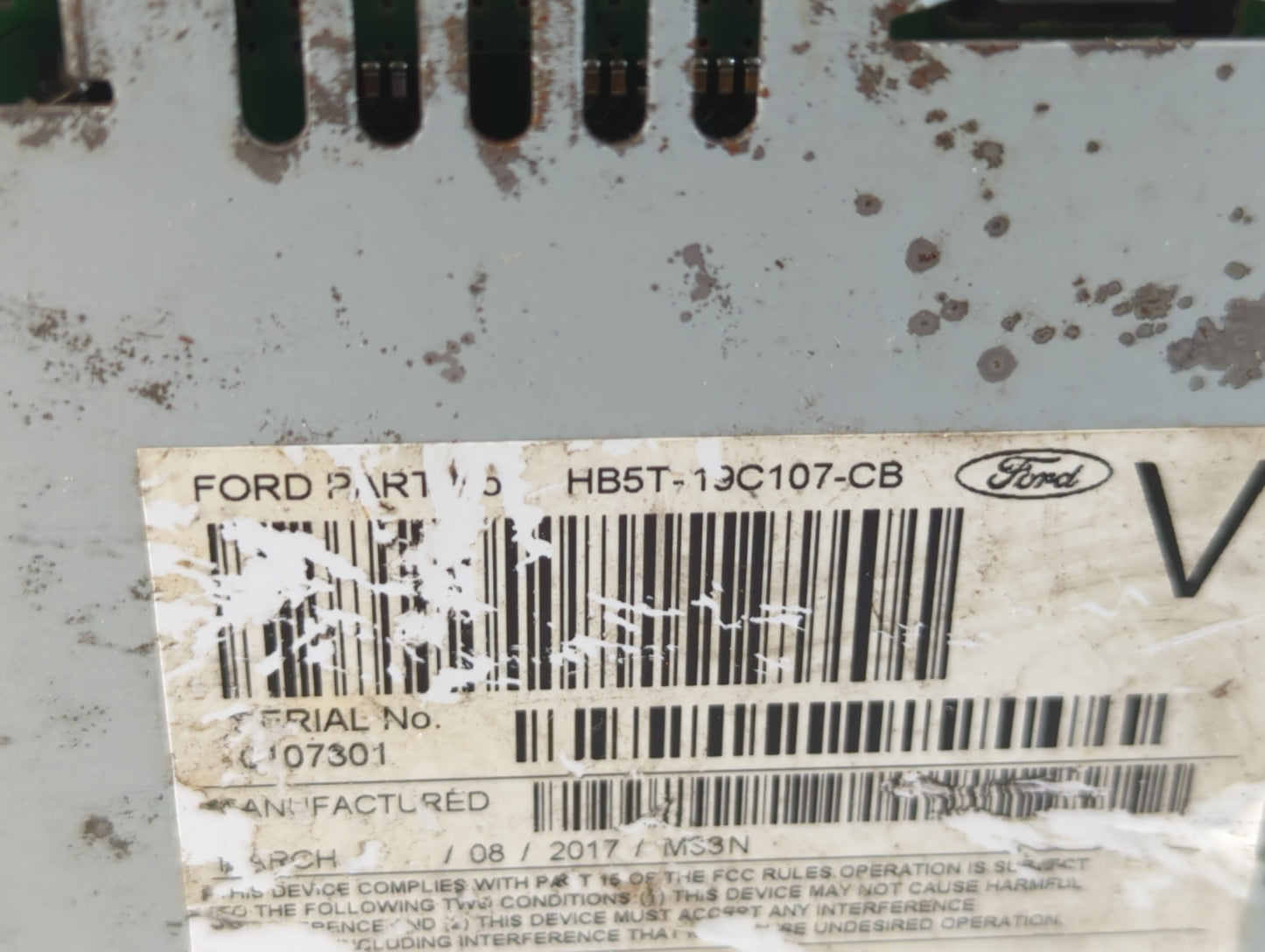2017 Ford Explorer Radio AM FM Cd Player Receiver Replacement P/N:HB5T-19C107-CB Fits OEM Used Auto Parts - Oemusedautoparts