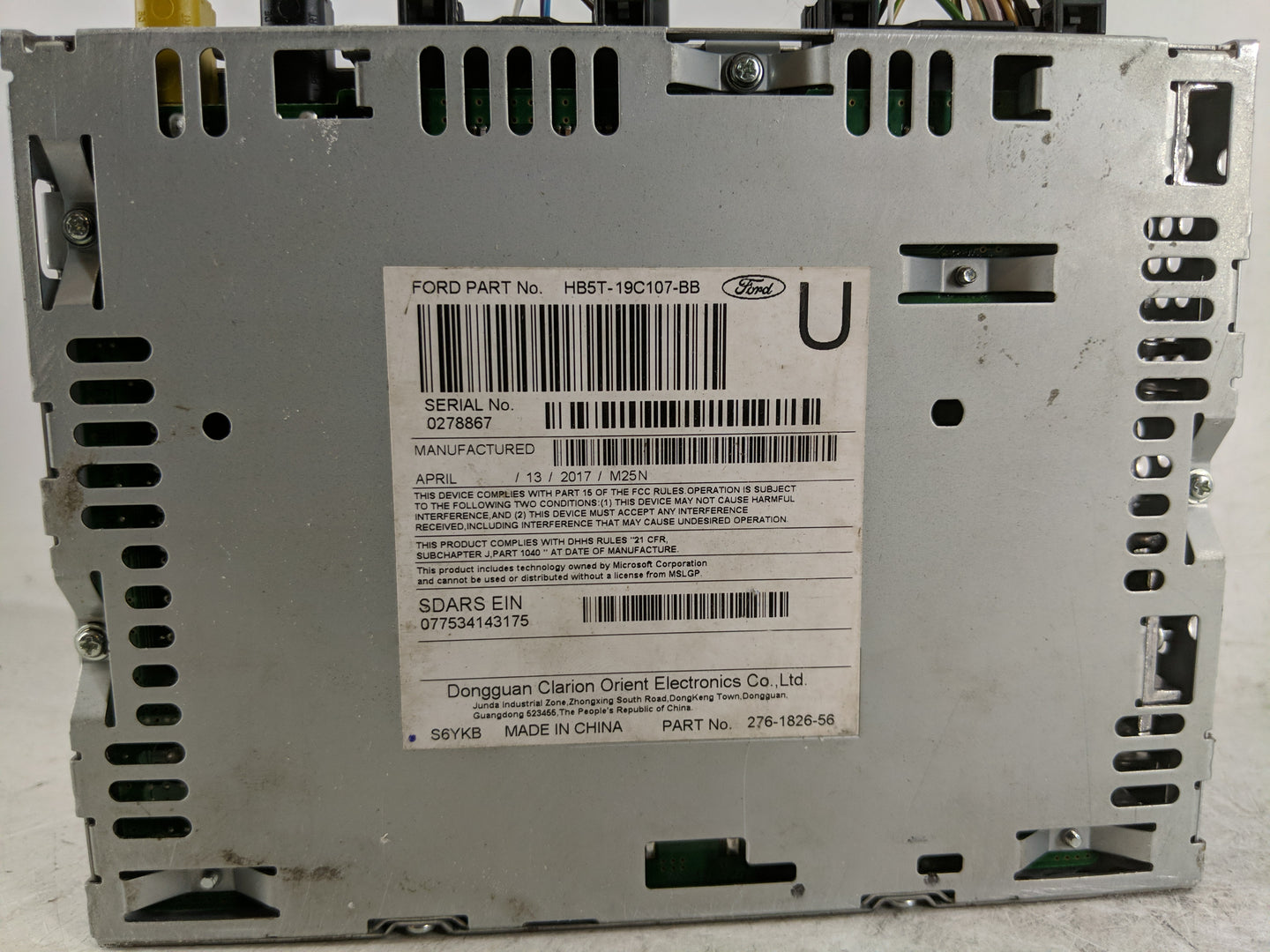 2016-2017 Ford Explorer Radio AM FM Cd Player Receiver Replacement P/N:HB5T-19C107-BB Fits Fits 2016 2017 OEM Used Auto Part