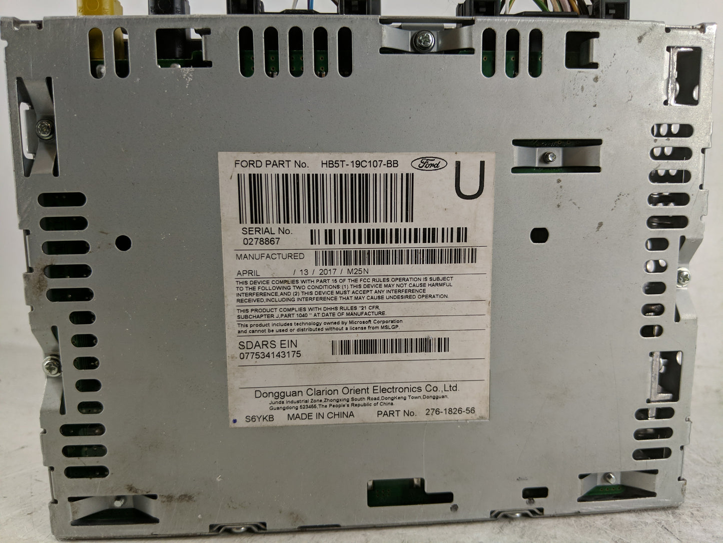 2016-2017 Ford Explorer Radio AM FM Cd Player Receiver Replacement P/N:HB5T-19C107-BB Fits Fits 2016 2017 OEM Used Auto Part