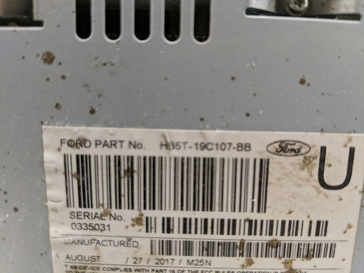 2017 Ford Explorer Radio AM FM Cd Player Receiver Replacement P/N:HB5T-19C107-BB Fits OEM Used Auto Parts - Oemusedautoparts