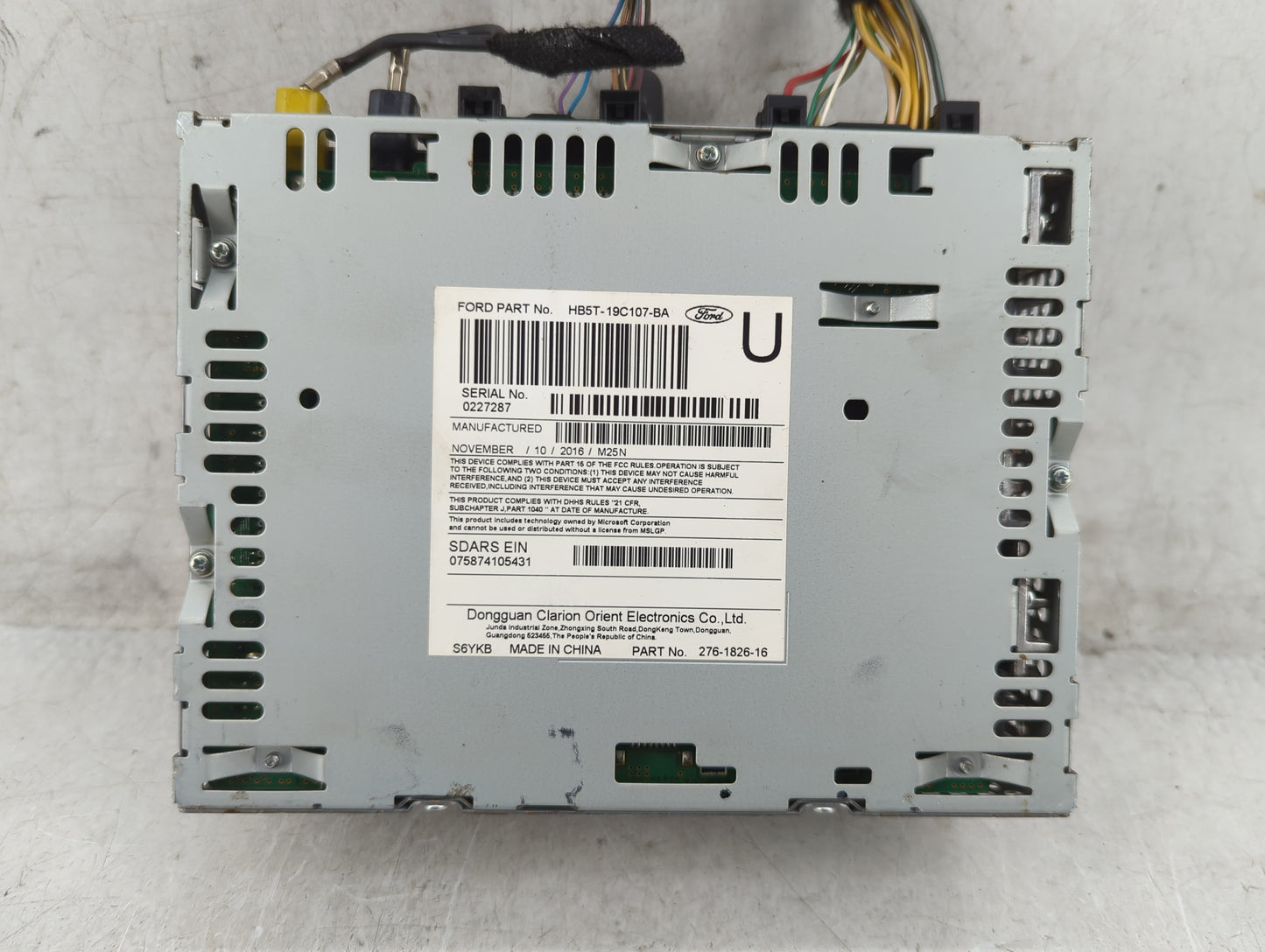 2017 Ford Explorer Radio AM FM Cd Player Receiver Replacement P/N:HB5T-19C107-BA Fits OEM Used Auto Parts - Oemusedautoparts