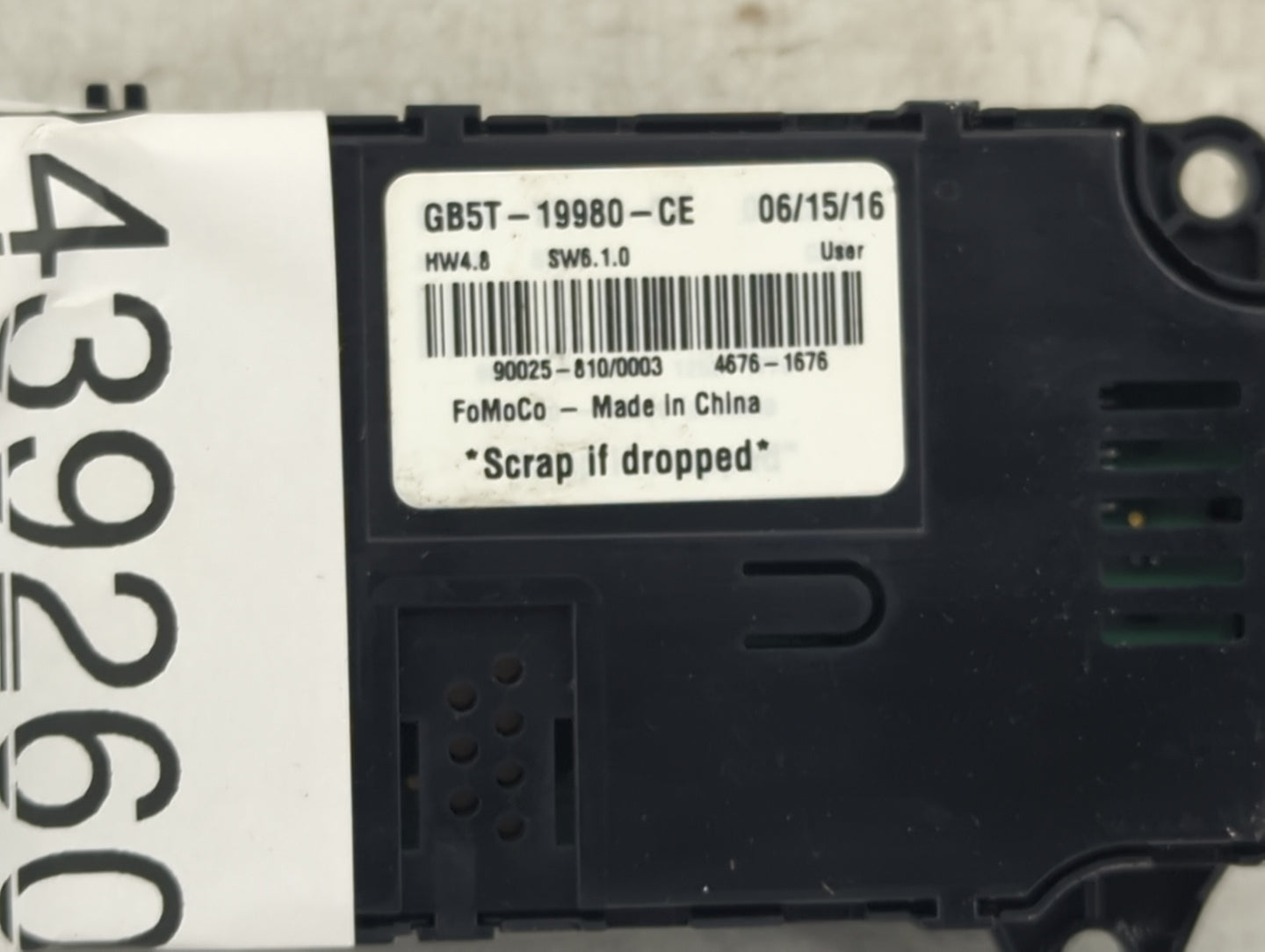 2017 Ford Explorer Climate Control Module Temperature AC/Heater Replacement P/N:GB5T-19980-CE Fits OEM Used Auto Parts - Oem