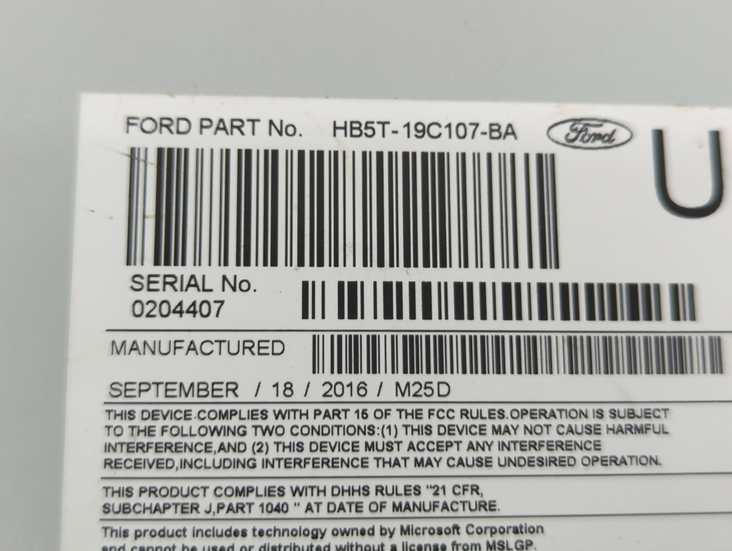 2017 Ford Explorer Am Fm Cd Player Radio Receiver - Oemusedautoparts1.com
