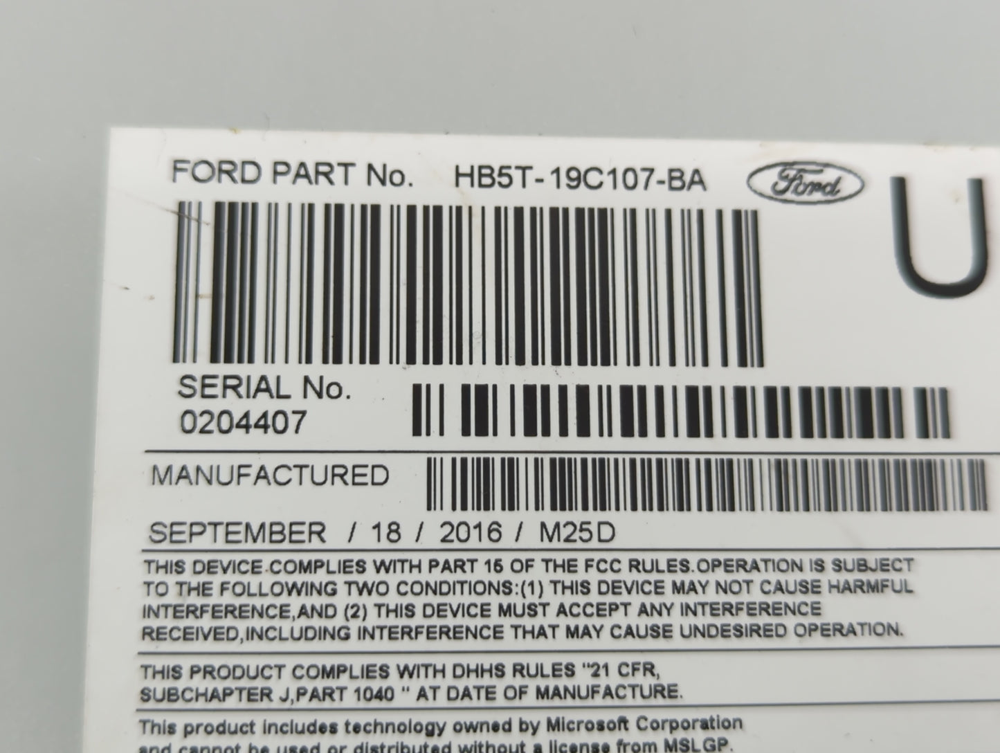 2017 Ford Explorer Am Fm Cd Player Radio Receiver - Oemusedautoparts1.com